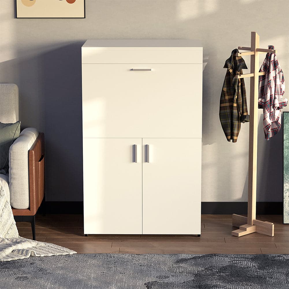 Mobile con Asse da Stiro Incorporato a Scomparsa Salvaspazio con Ripiani e Ruote Bianco in Assi da stiro Danyx - Casoria, commercioVirtuoso.it