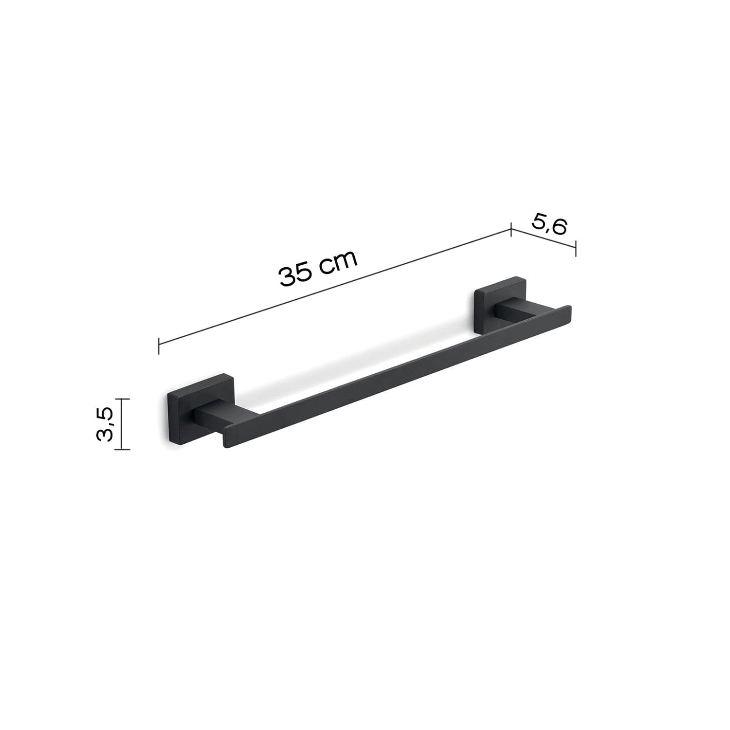 Portasalviette 35 Cm Aneta Nero | Elegante in Portasciugamani da parete Mondialshop - Parabiago, commercioVirtuoso.it