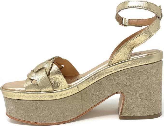 Janet & Janet sandali donna platform in suede gold J 152 in Sandali moda Teresi Calzature - Marsala, commercioVirtuoso.it
