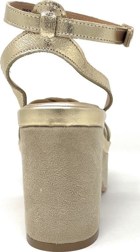 Janet & Janet sandali donna platform in suede gold J 152 in Sandali moda Teresi Calzature - Marsala, commercioVirtuoso.it