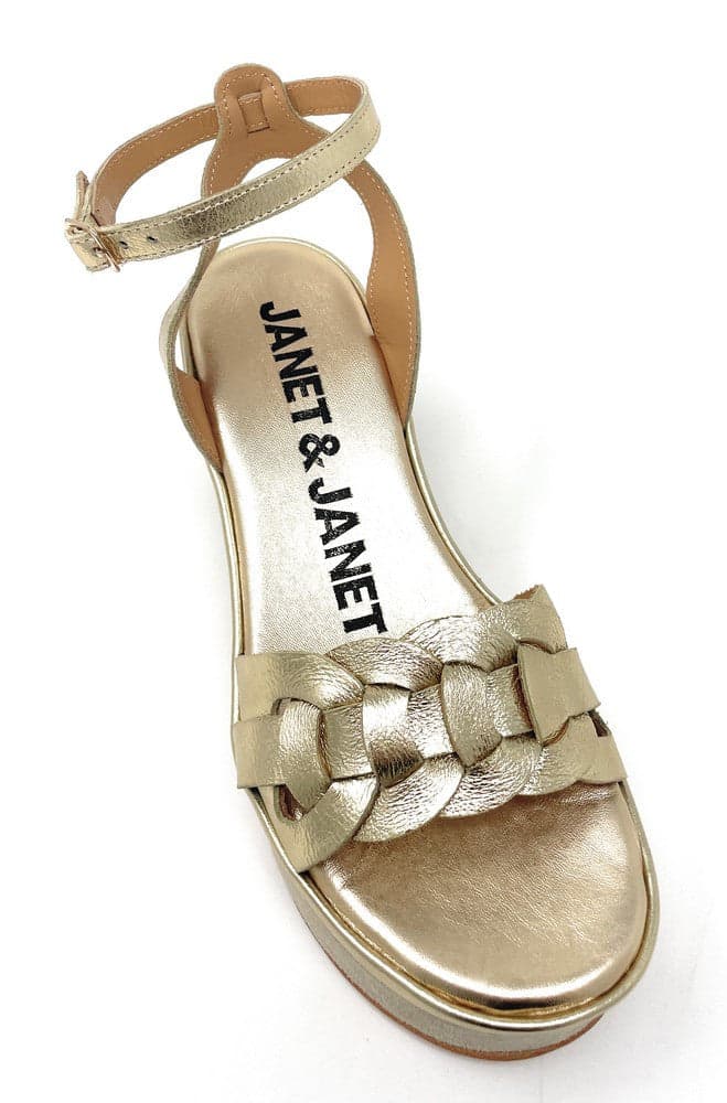 Janet & Janet sandali donna platform in suede gold J 152 in Sandali moda Teresi Calzature - Marsala, commercioVirtuoso.it