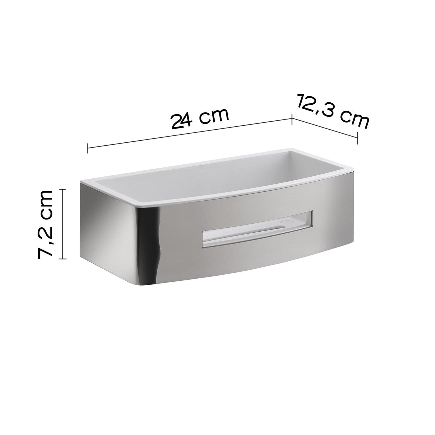Mensola Portaoggetti Doccia Rettangolare Ago Cromato/Bianco | Salvaspazio in Mensole Mondialshop - Parabiago, commercioVirtuoso.it