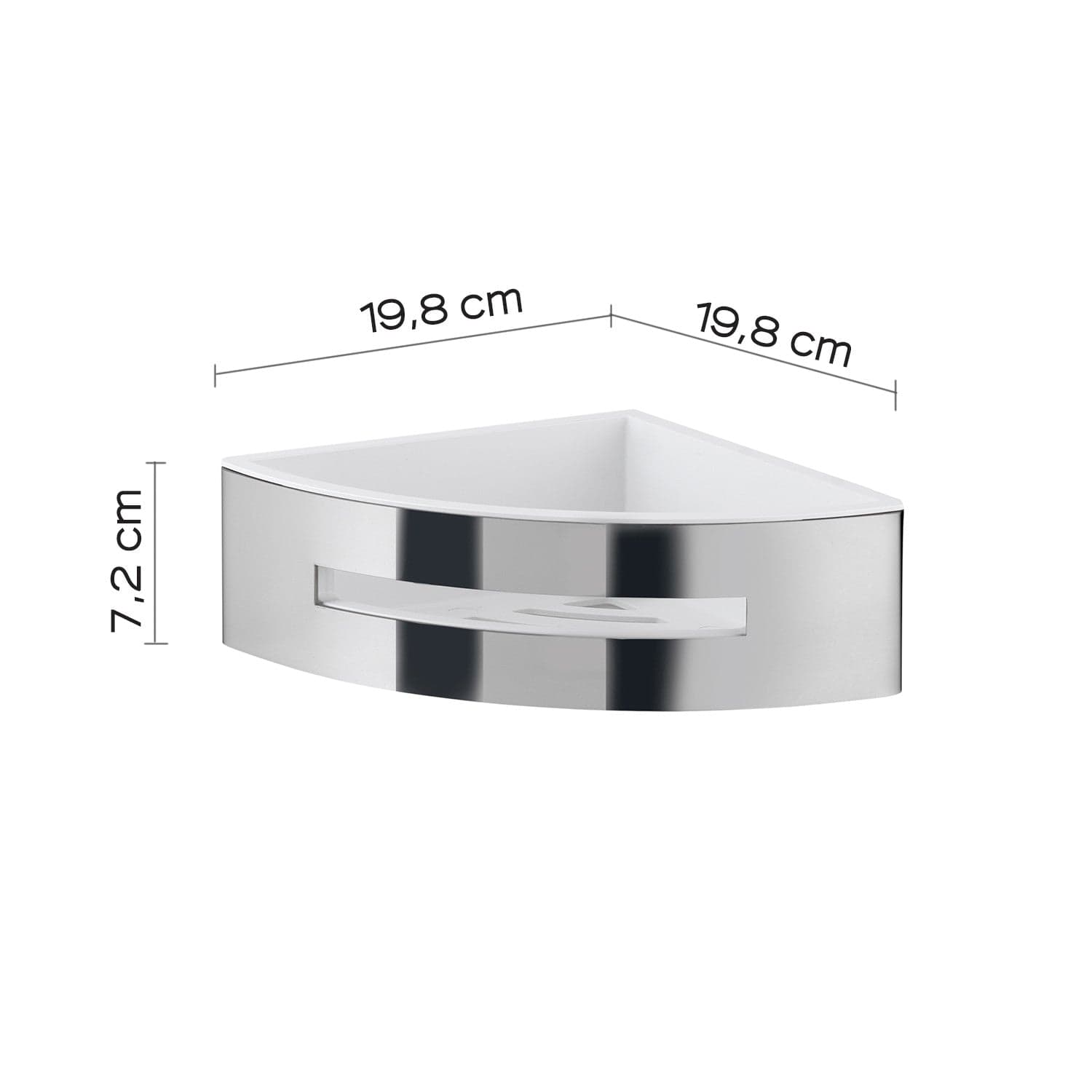 Mensola Portaoggetti Doccia Angolare Ago Cromato/Bianco | Design Moderno in Mensole Mondialshop - Parabiago, commercioVirtuoso.it