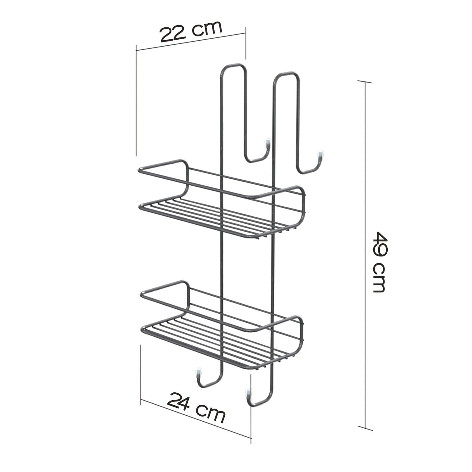 Mensola Portaoggetti Doccia Rettangolare Appendibile 2 Ripiani Otti Cromato | Completo per il tuo Bagno in Mensole Mondialshop - Parabiago, commercioVirtuoso.it