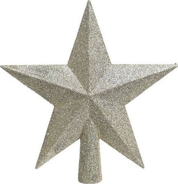 Puntale albero di natale Amicasa 9029547 Stella Glitter Pearl