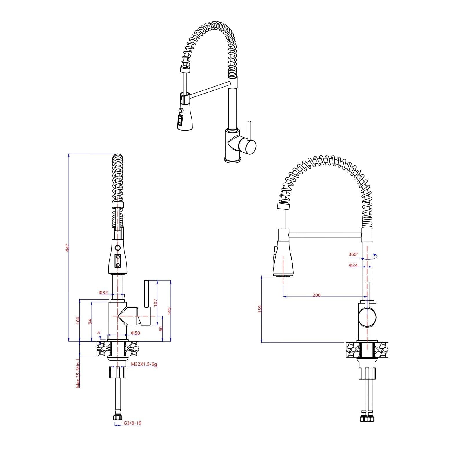 Rubinetto Cucina Acciaio Inox Doccetta a Molla MEXMAX-24 in Rubinetti per lavelli da cucina Mondialshop - Parabiago, commercioVirtuoso.it
