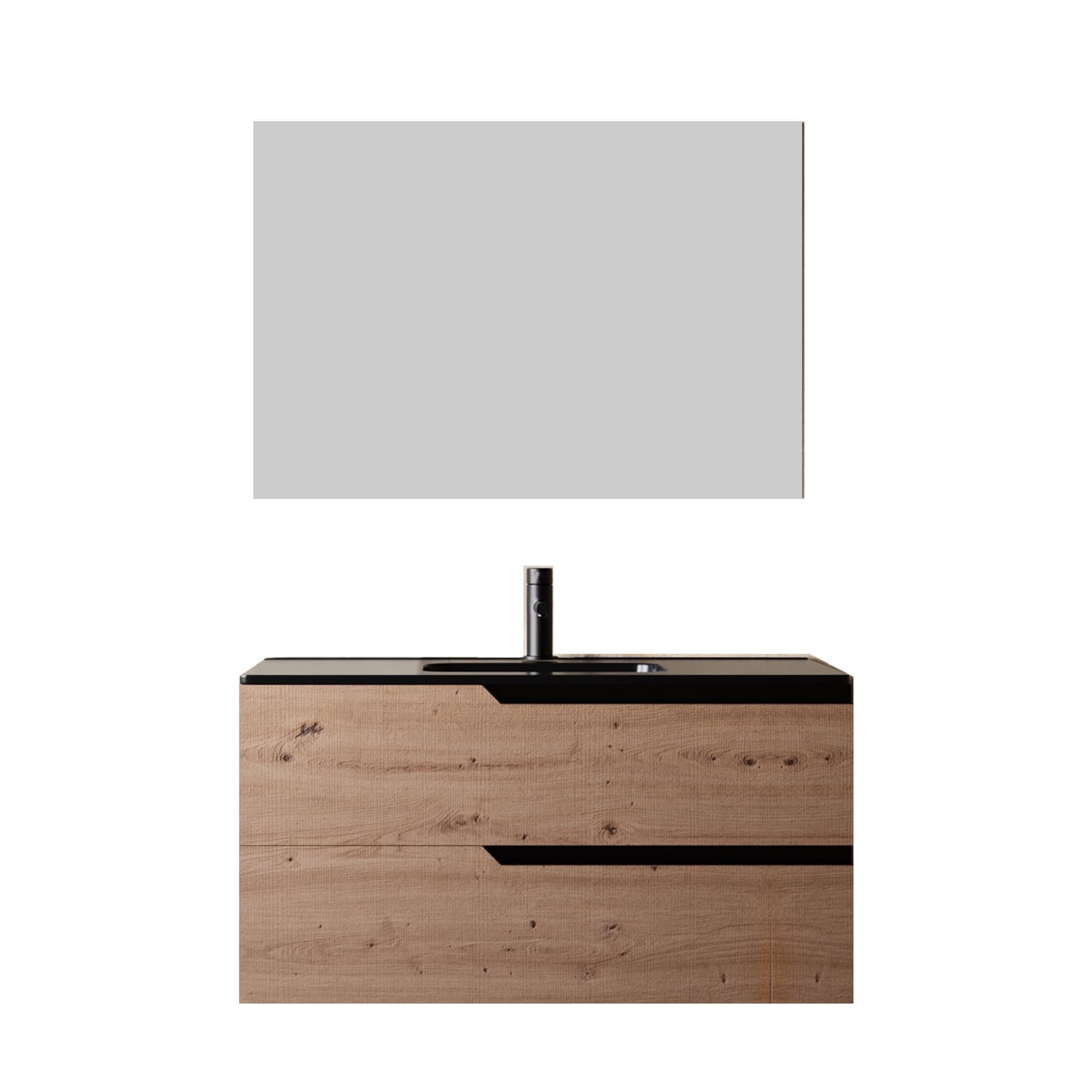 Mobile bagno 100cm Sospeso Cartagena Lavabo nero Opaco - JAGUAR in Mobiletti con lavabo Mondialshop - Parabiago, commercioVirtuoso.it