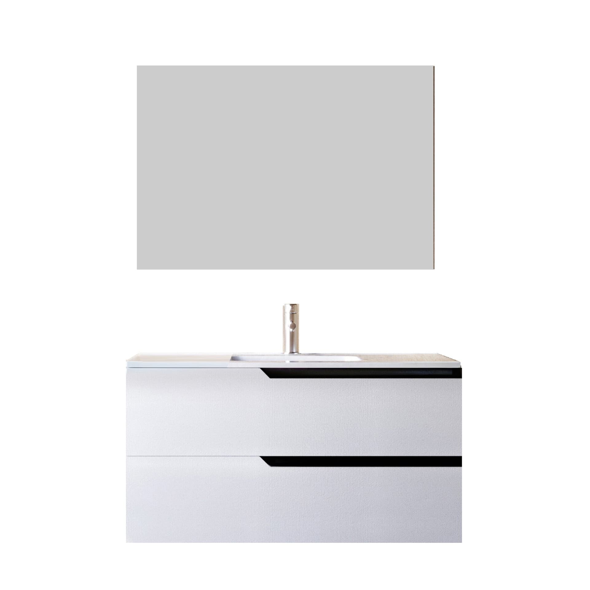 Mobile bagno 100cm Sospeso Bianco Porcellana - JAGUAR in Mobiletti con lavabo Mondialshop - Parabiago, commercioVirtuoso.it