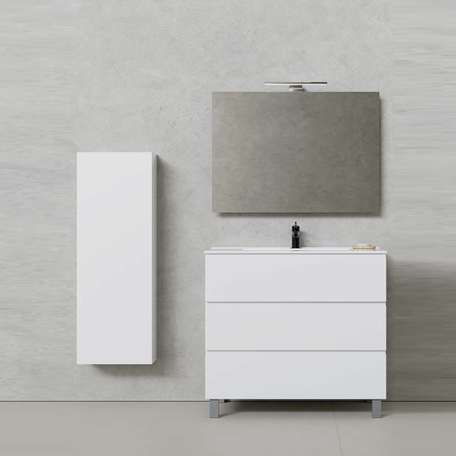 Mobile bagno 80cm con tre cassetti Bianco CAIRO in Mobili a terra Mondialshop - Parabiago, commercioVirtuoso.it