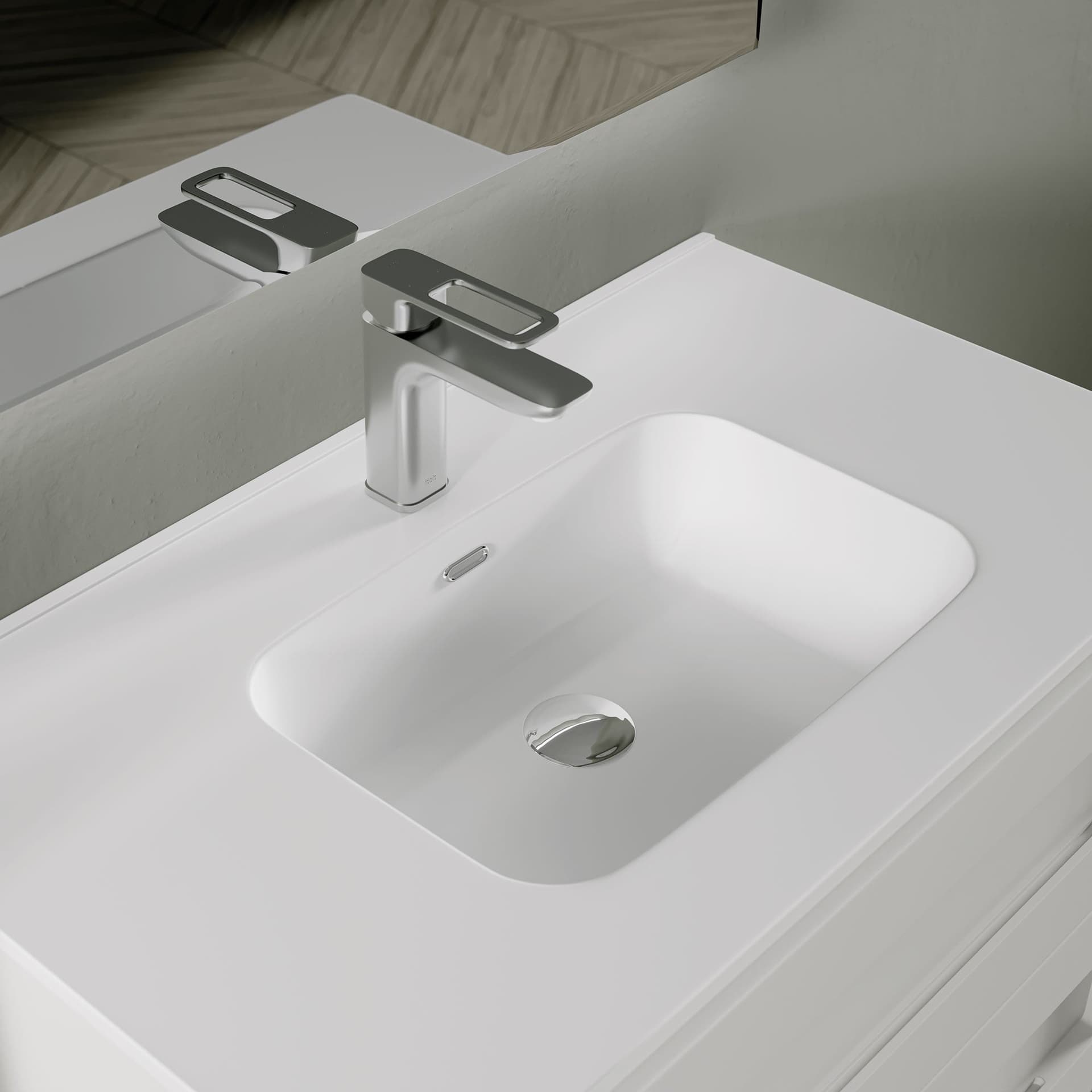 Mobile bagno sospeso 100cm Bianco ondulato ZEN in Mobiletti con lavabo Mondialshop - Parabiago, commercioVirtuoso.it