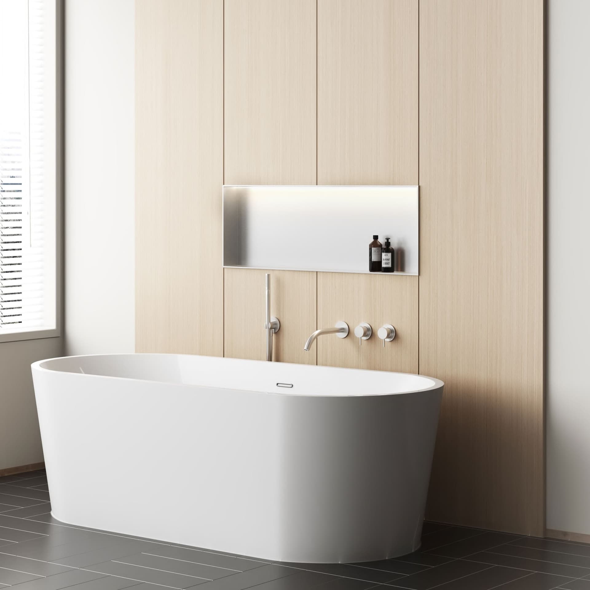 Nicchia doccia incasso 60x30 prondità 8cm inox spazzolato GLAMOUR in Mensole Mondialshop - Parabiago, commercioVirtuoso.it