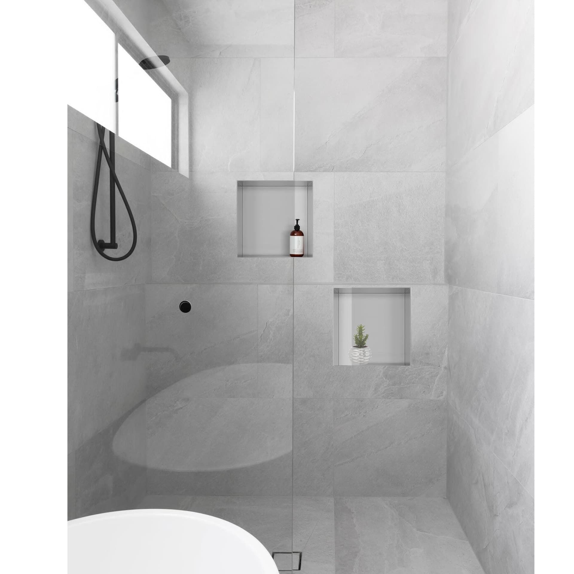 Nicchia da parete 30x30 a filo muro Acciaio Spazzolato Profondità 8cm in Mensole bagno Mondialshop - Parabiago, commercioVirtuoso.it