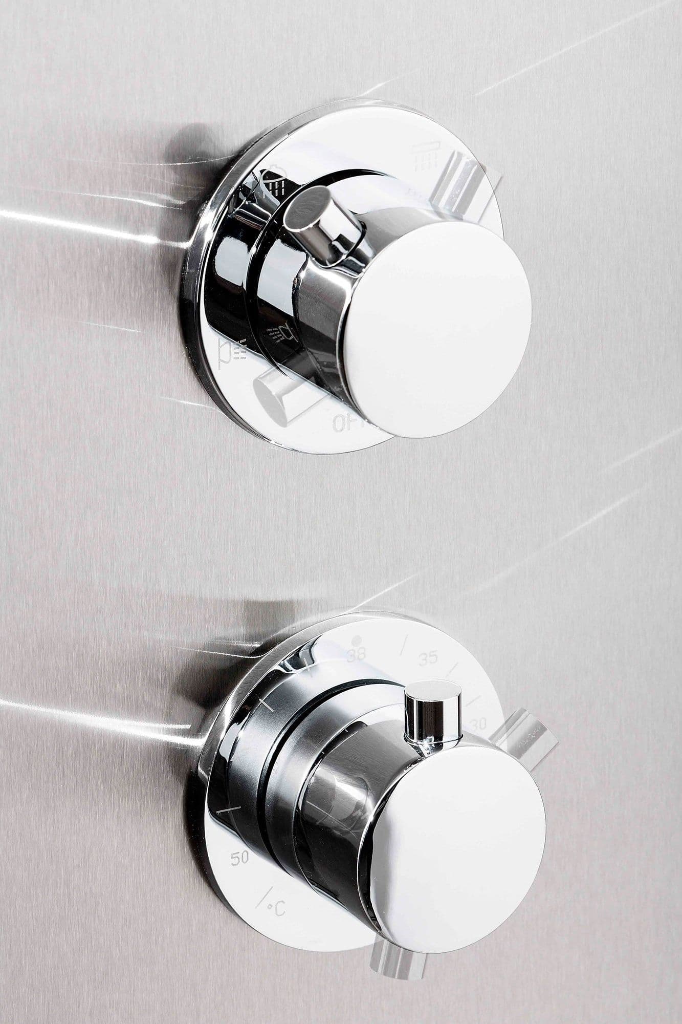 Pannello Doccia Idromassaggio Termostatico Acciaio Inox Spazzolato con Effetto Cascata MANHATTAN PLUS in Rubinetti per vasca Mondialshop - Parabiago, commercioVirtuoso.it
