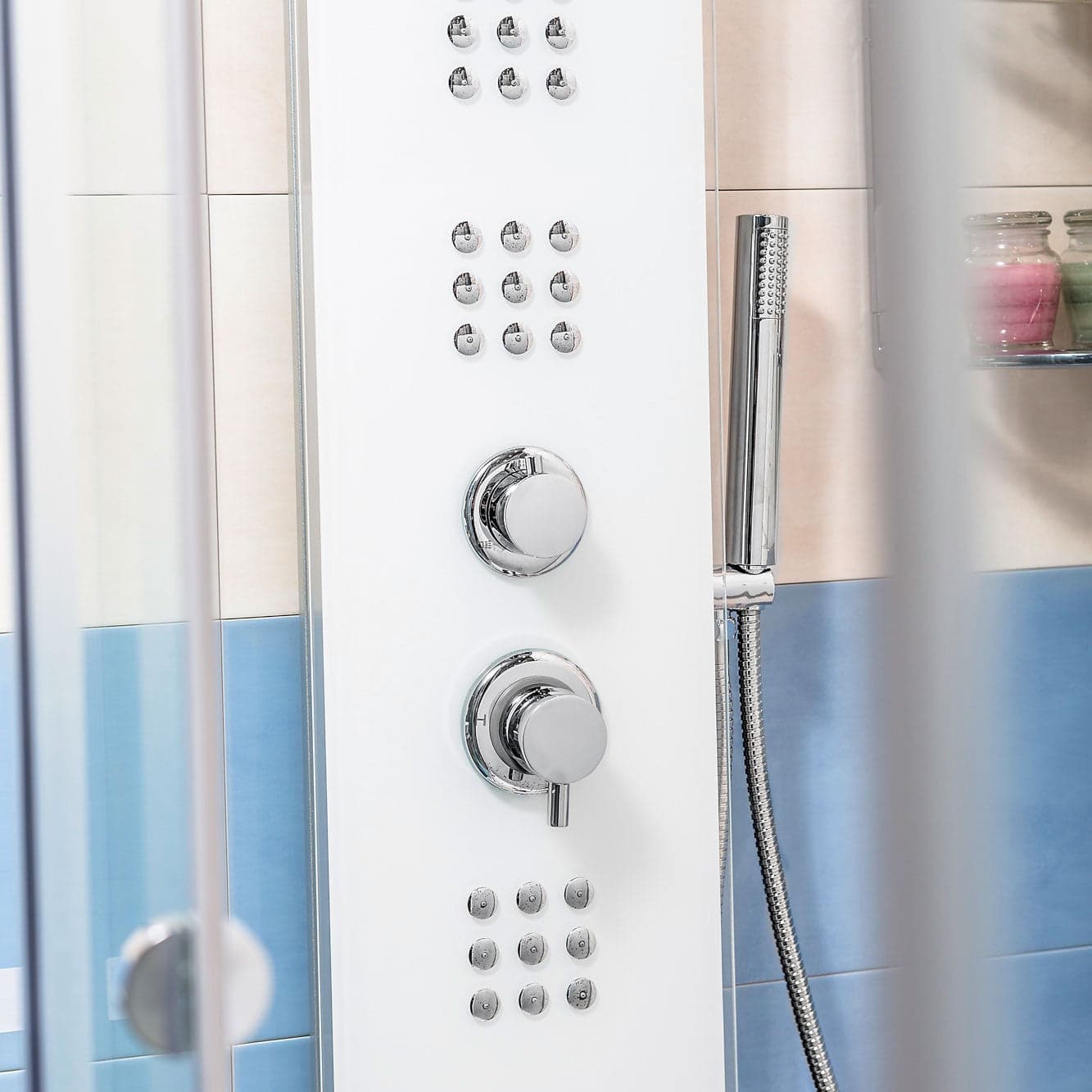Colonna Doccia Multifunzione in Vetro Temperato CRYSTAL in Rubinetti per vasca Mondialshop - Parabiago, commercioVirtuoso.it