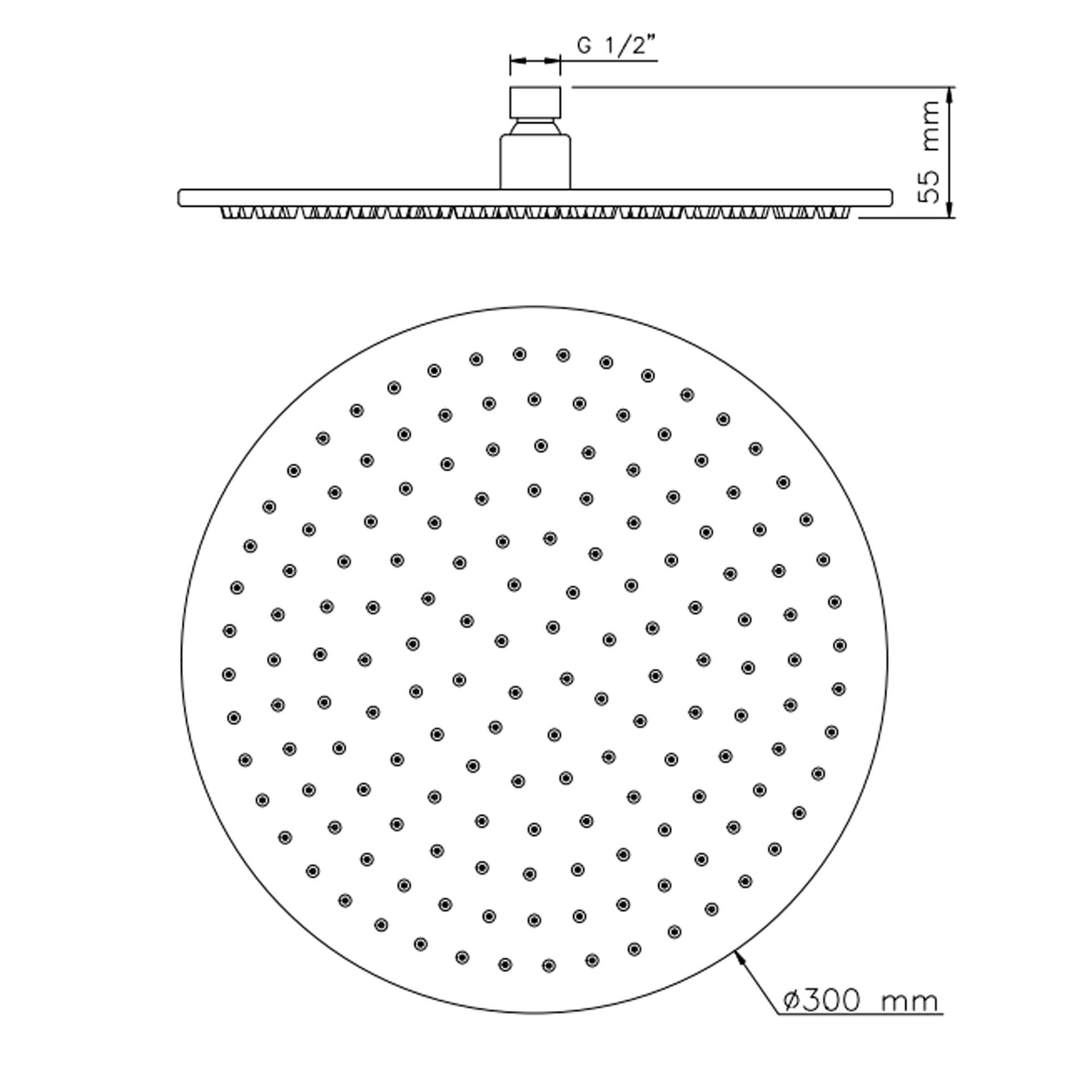 Soffione Rotondo Cromato per Doccia in Acciaio Inox ø 30 SEVEN in Docce fisse Mondialshop - Parabiago, commercioVirtuoso.it