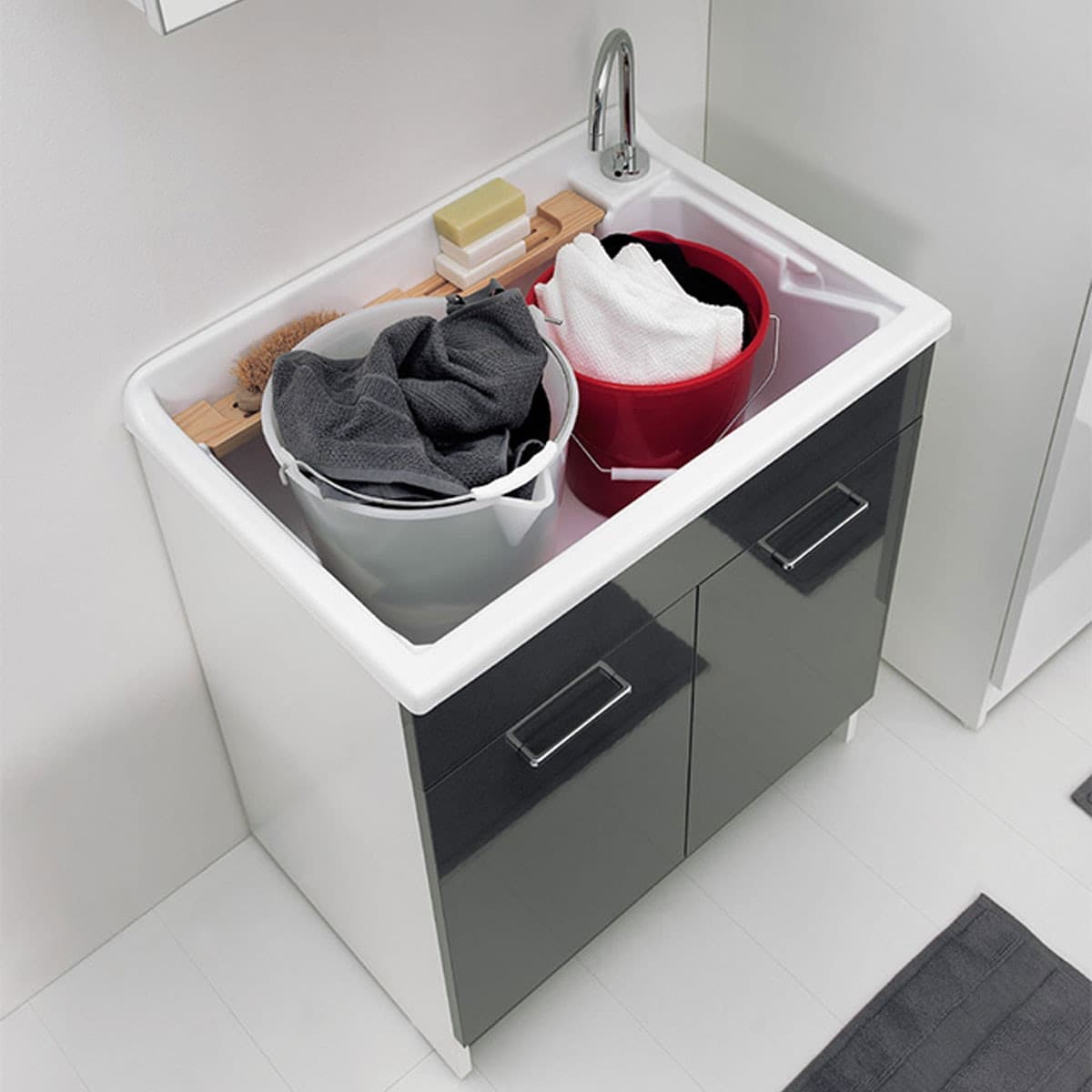 Lavatoio Colavene Lindo Max Con Cesto 70X50 Con Tavola Lavapanni In Legno in Lavandini di lavanderia e pluriuso Masterbrico - Longobardi, commercioVirtuoso.it