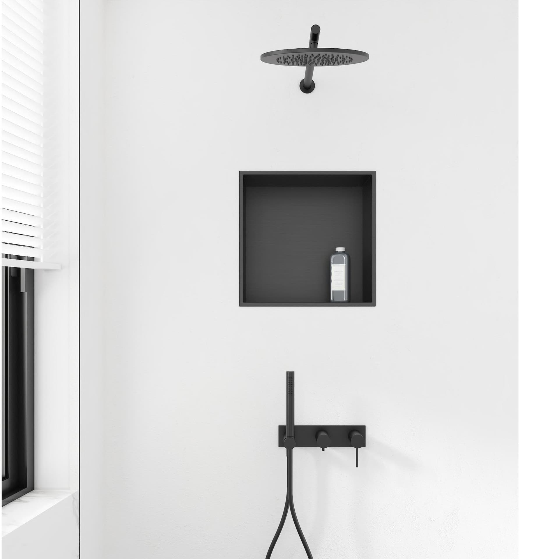 Nicchia da parete 30x30 nero profondità 8cm GLAMOUR in Mensole bagno Mondialshop - Parabiago, commercioVirtuoso.it
