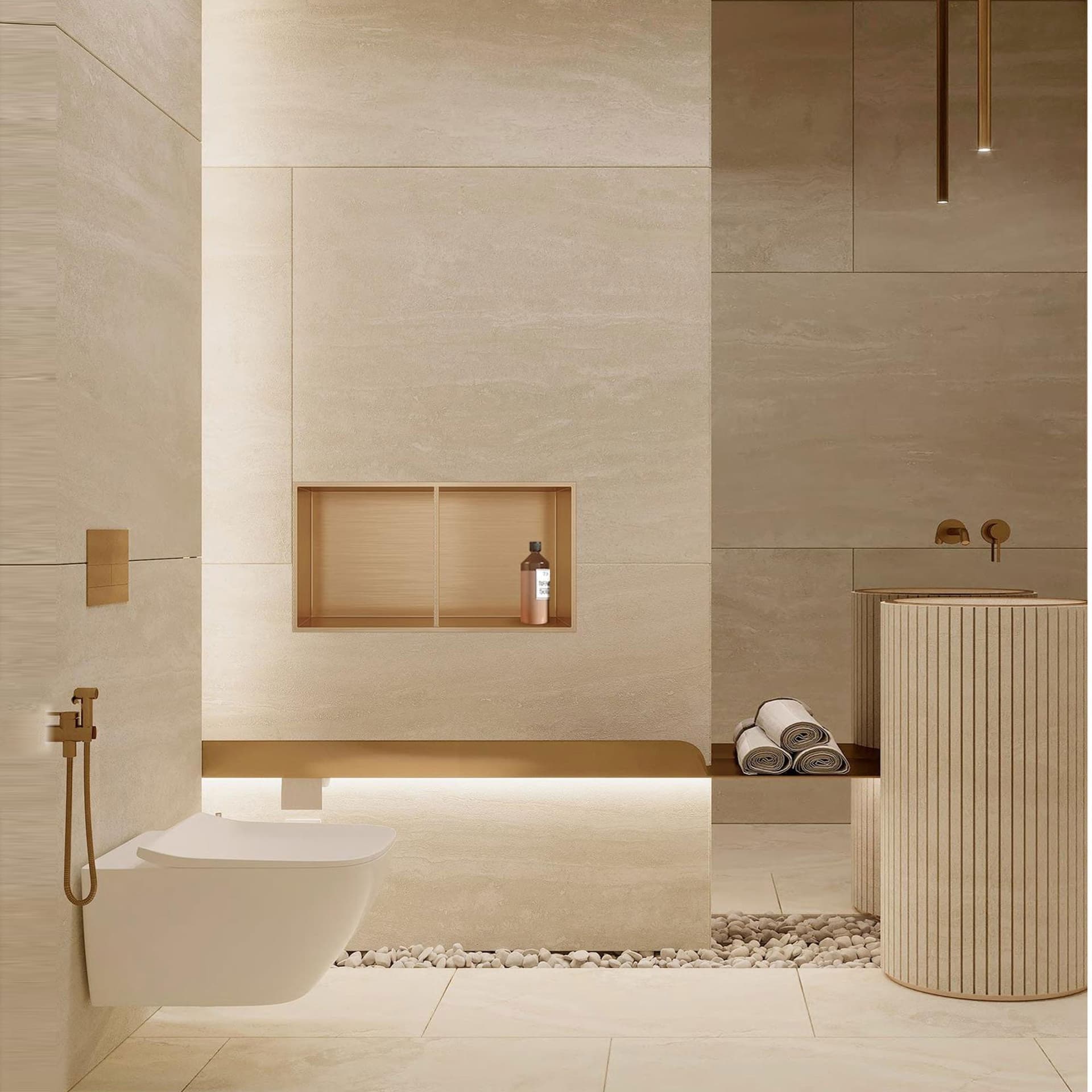 Nicchia per doccia color ORO spazzolato PVD 60X30 GLAMOUR in Mensole bagno Mondialshop - Parabiago, commercioVirtuoso.it