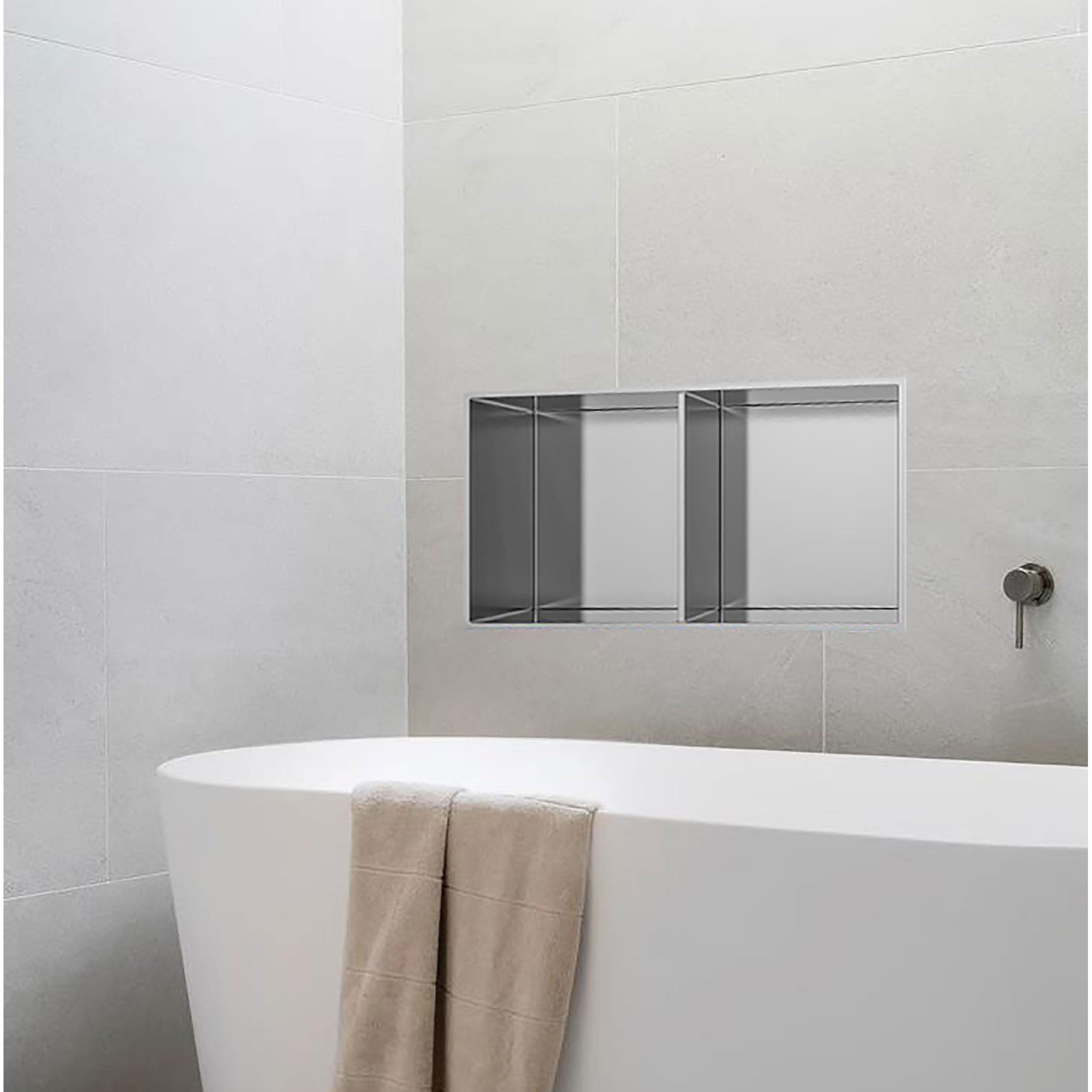 Nicchia per doccia argento silver PVD 60X30 GLAMOUR in Mensole bagno Mondialshop - Parabiago, commercioVirtuoso.it