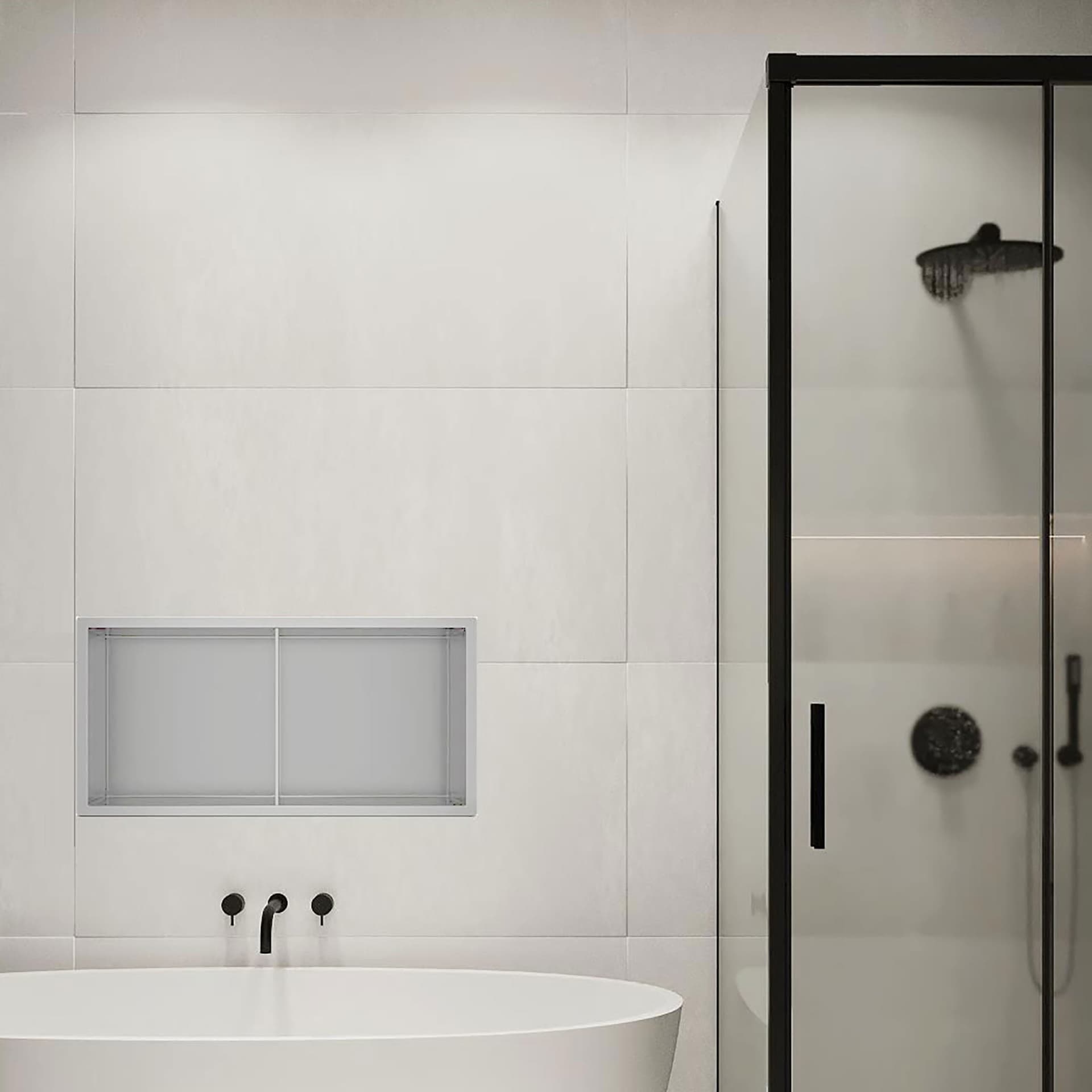 Nicchia per doccia argento silver PVD 60X30 GLAMOUR in Mensole bagno Mondialshop - Parabiago, commercioVirtuoso.it