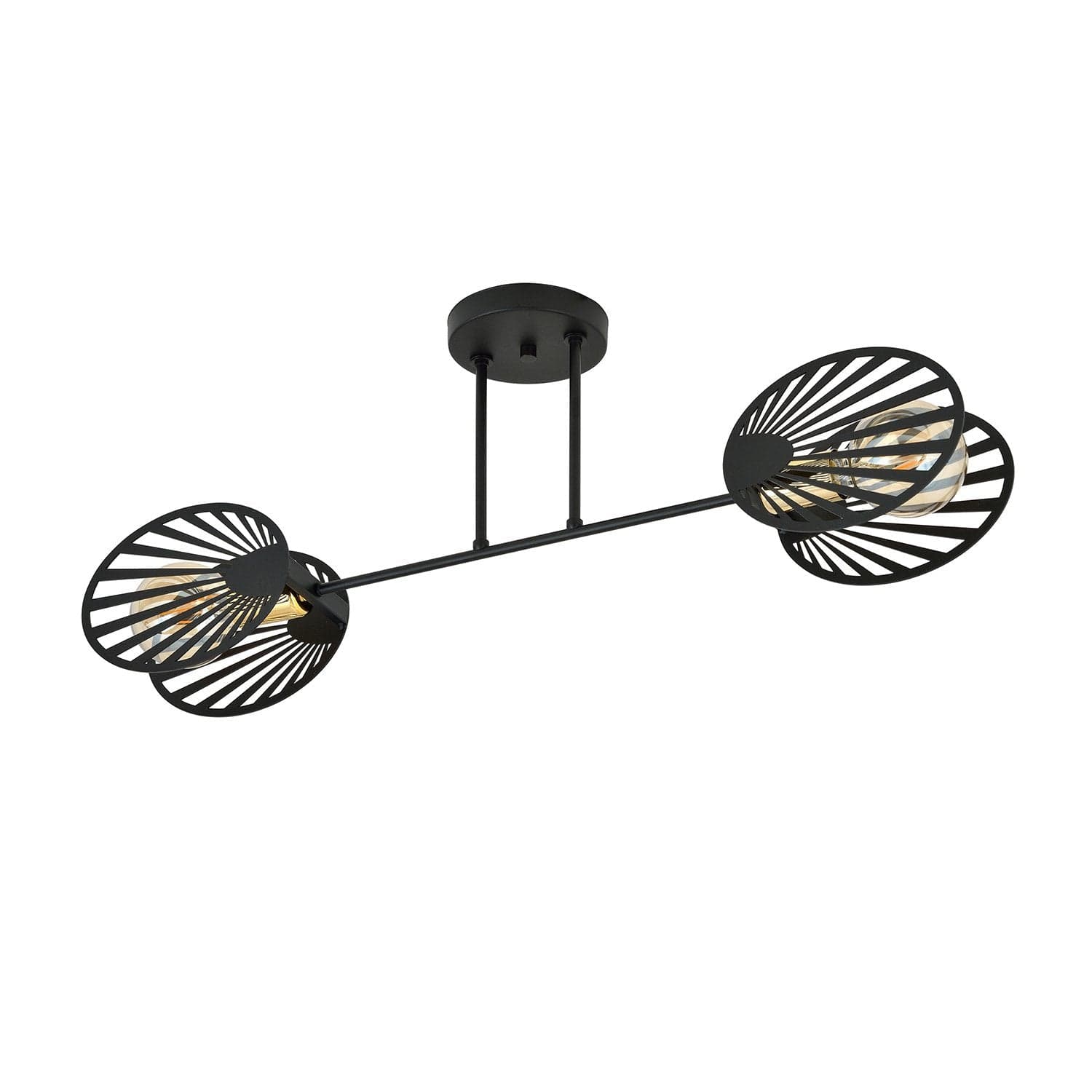 Plafoniera Contemporanea 2 Luci Tallia In Acciaio Nero E Oro in Lampadari LuceArt - Montecorvino Pugliano, commercioVirtuoso.it
