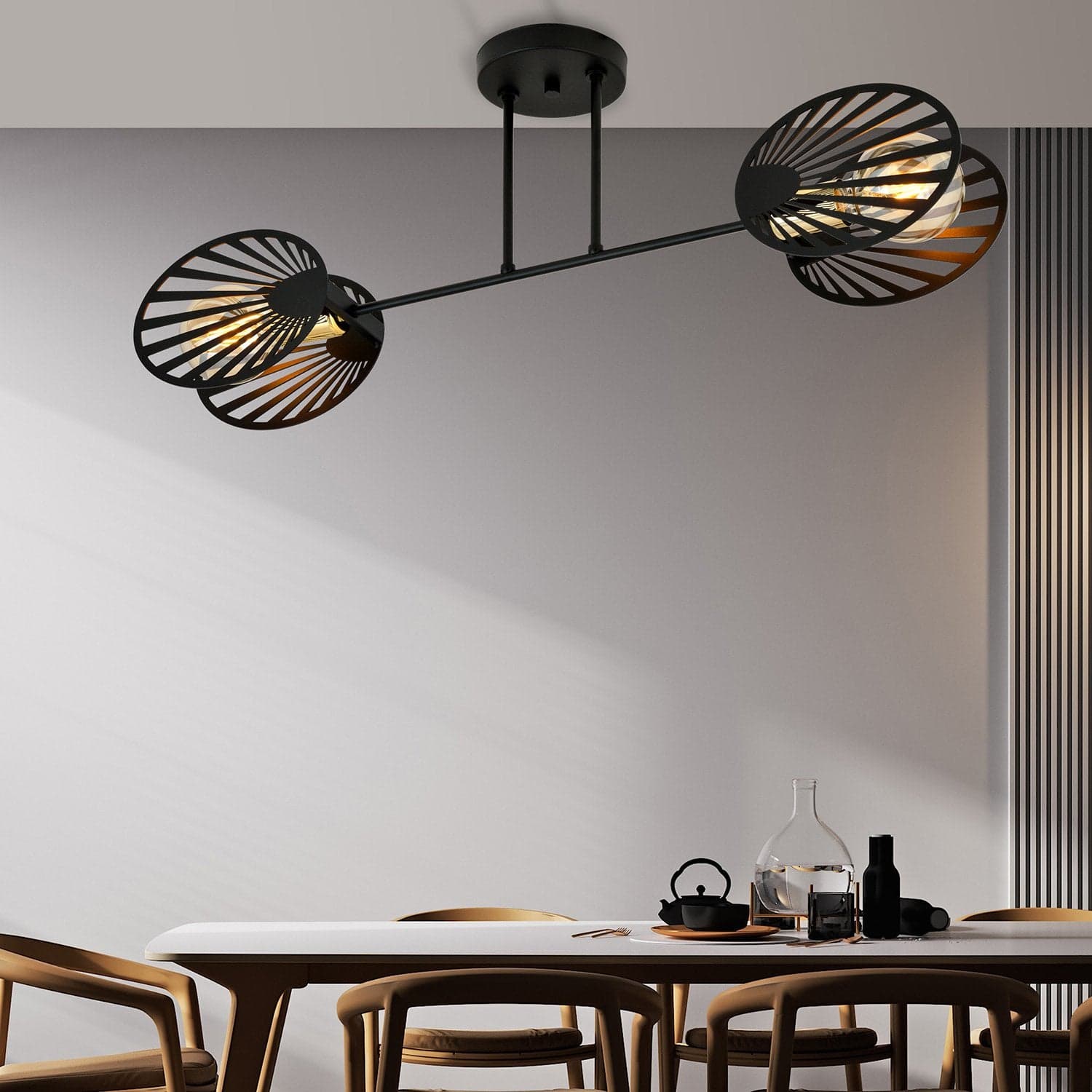 Plafoniera Contemporanea 2 Luci Tallia In Acciaio Nero E Oro in Lampadari LuceArt - Montecorvino Pugliano, commercioVirtuoso.it