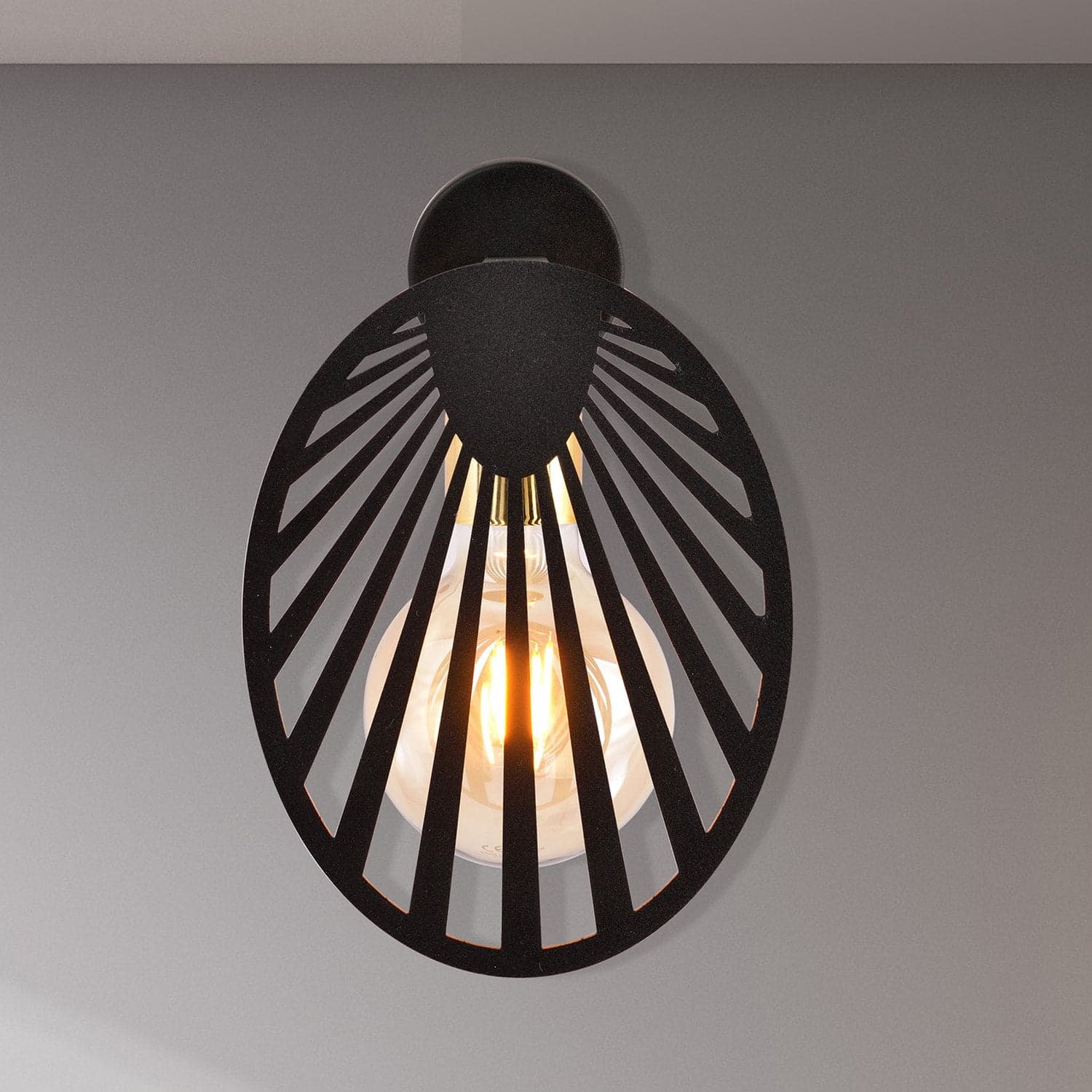 Applique Contemporanea 1 Luce Tallia In Acciaio Nero E Oro in Applique LuceArt - Montecorvino Pugliano, commercioVirtuoso.it