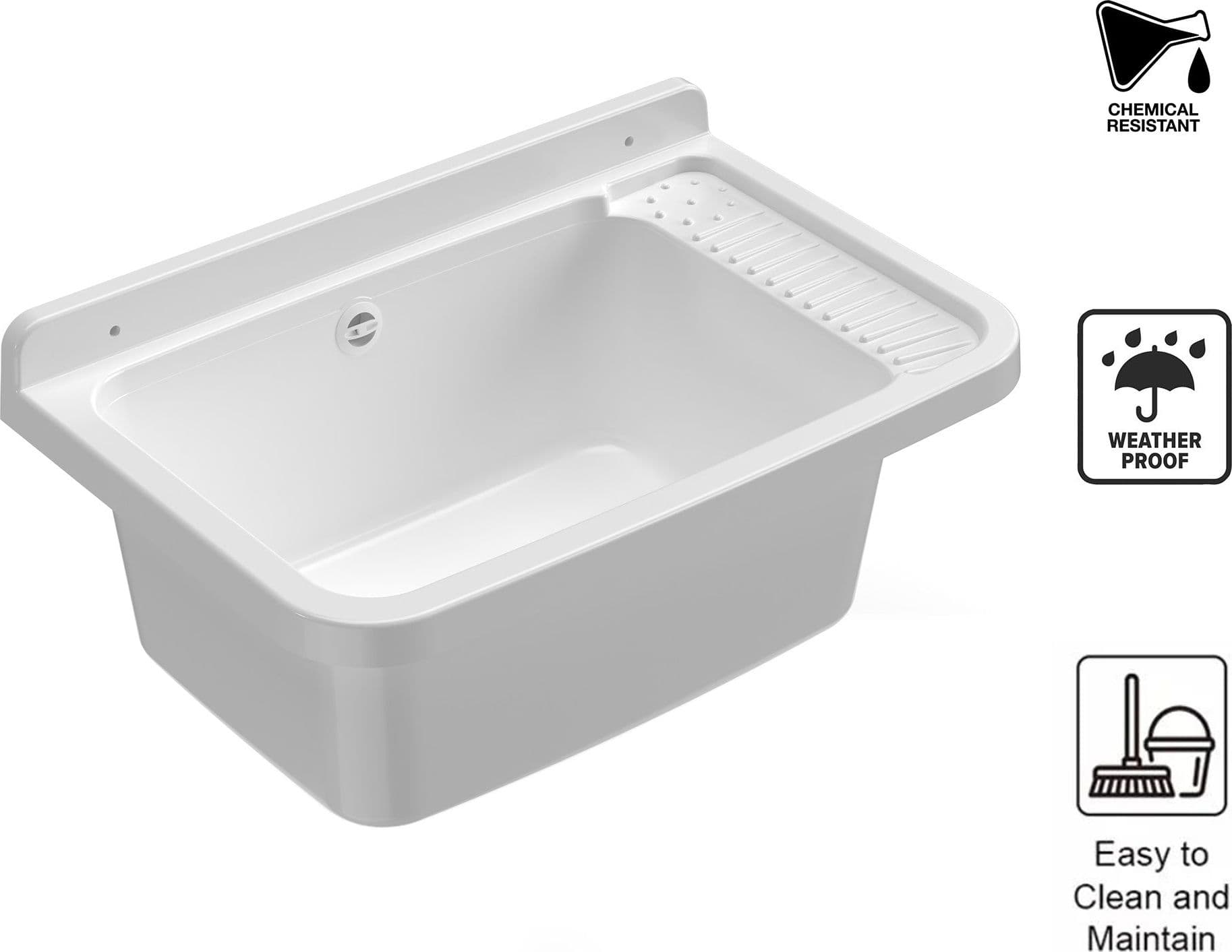 Pilozzo a parete in resina 60x40cm adatto per interni ed esterni in Lavandini di lavanderia e pluriuso Mondialshop - Parabiago, commercioVirtuoso.it