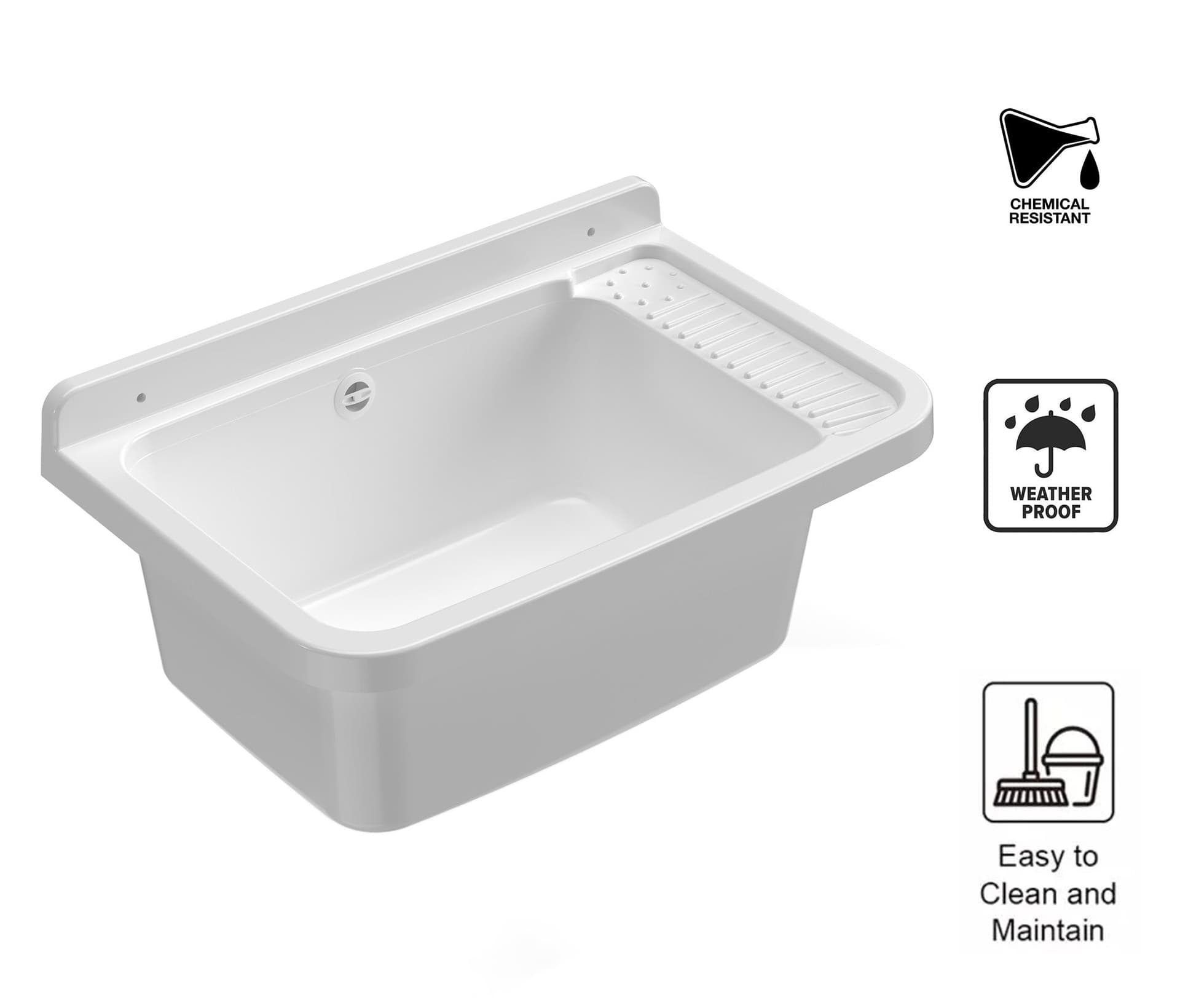 Pilozzo a parete in resina 60x40cm adatto per interni ed esterni in Lavandini di lavanderia e pluriuso Mondialshop - Parabiago, commercioVirtuoso.it