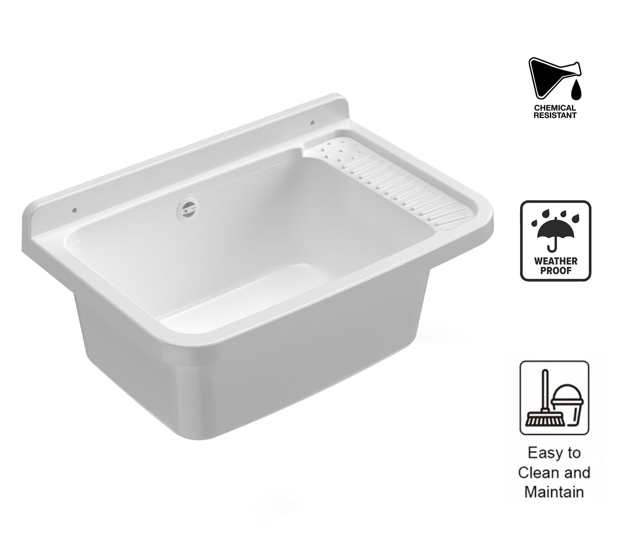 Pilozzo a parete in resina 60x40cm adatto per interni ed esterni in Lavandini di lavanderia e pluriuso Mondialshop - Parabiago, commercioVirtuoso.it