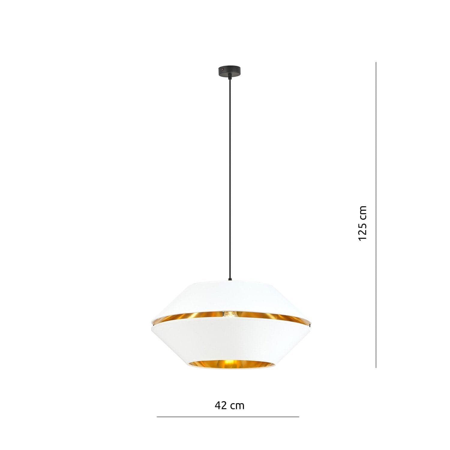 Sospensione Contemporanea 1 Luce Piano In Metallo Bianco E Oro in Lampadari LuceArt - Montecorvino Pugliano, commercioVirtuoso.it
