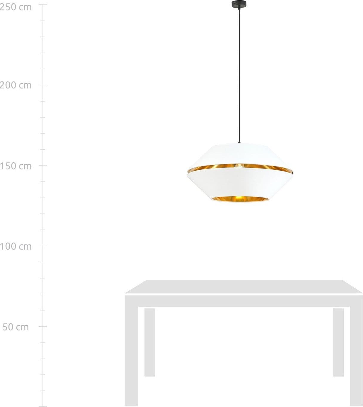 Sospensione Contemporanea 1 Luce Piano In Metallo Bianco E Oro in Lampadari LuceArt - Montecorvino Pugliano, commercioVirtuoso.it