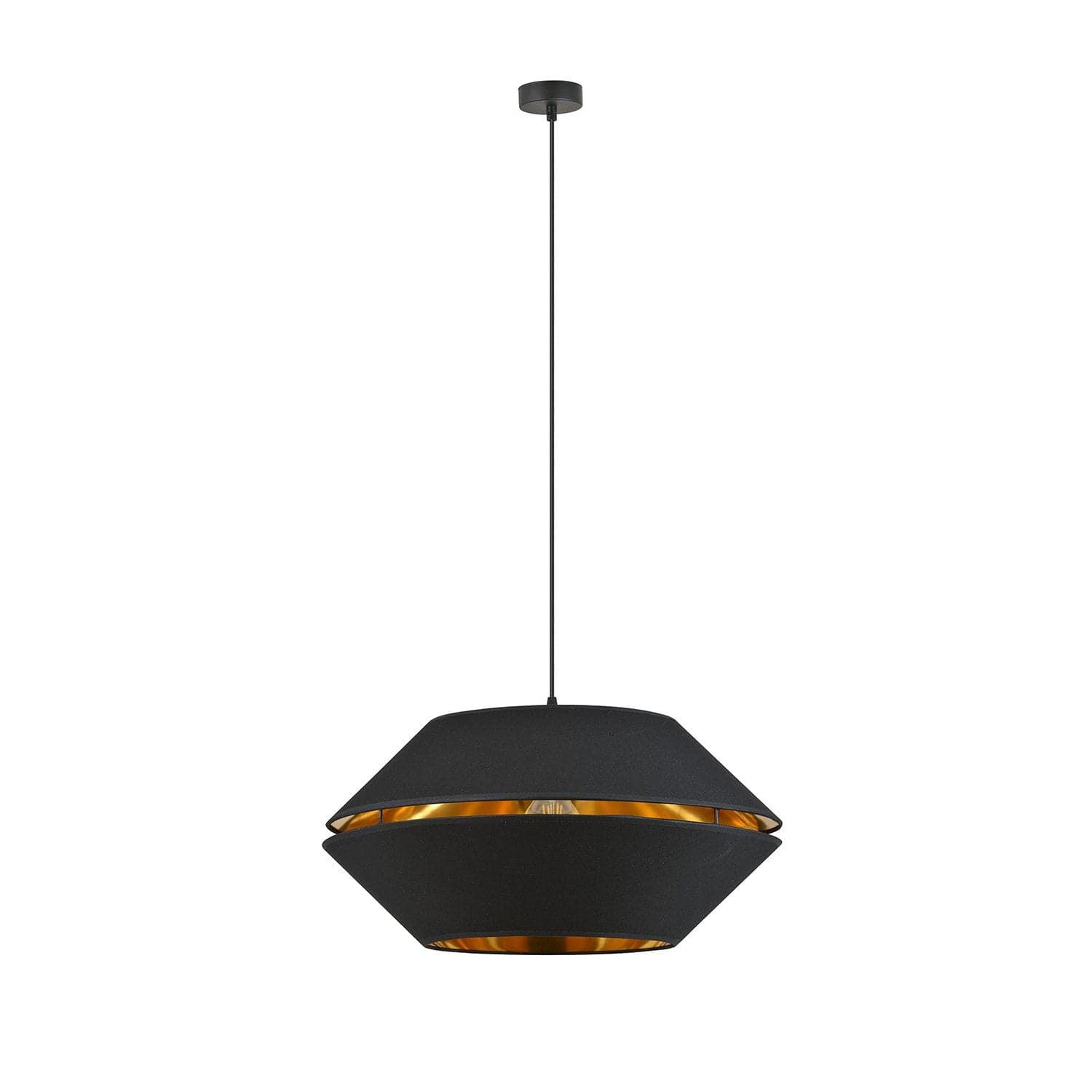 Sospensione Contemporanea 1 Luce Piano In Metallo Nero E Oro in Lampadari LuceArt - Montecorvino Pugliano, commercioVirtuoso.it