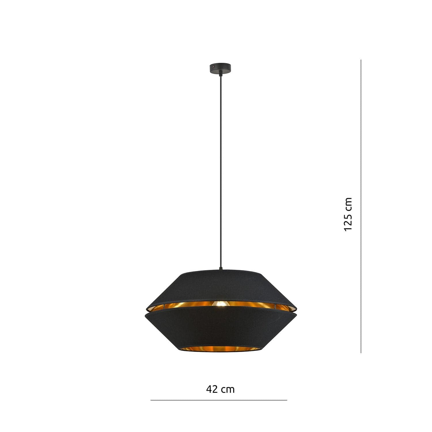 Sospensione Contemporanea 1 Luce Piano In Metallo Nero E Oro in Lampadari LuceArt - Montecorvino Pugliano, commercioVirtuoso.it
