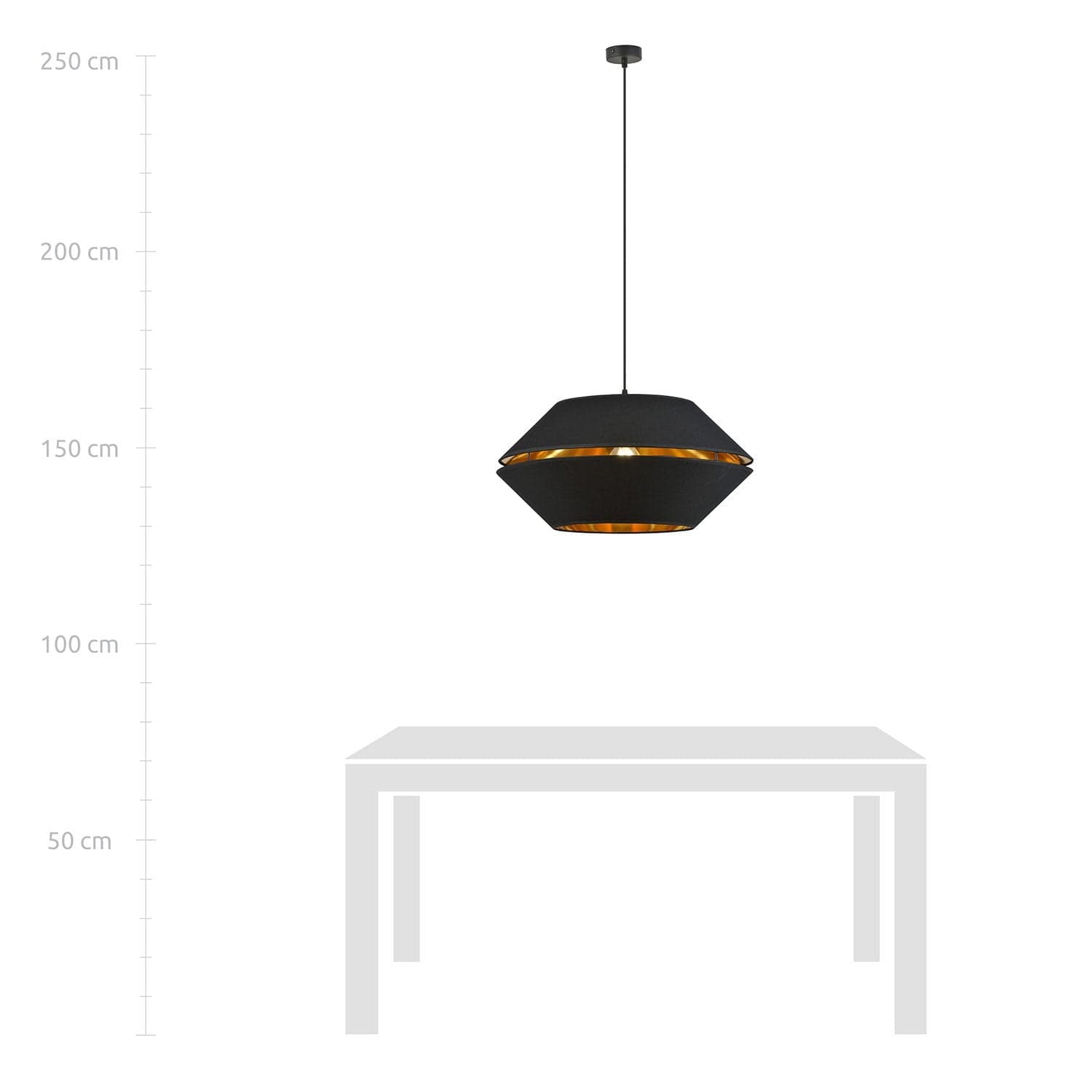 Sospensione Contemporanea 1 Luce Piano In Metallo Nero E Oro in Lampadari LuceArt - Montecorvino Pugliano, commercioVirtuoso.it