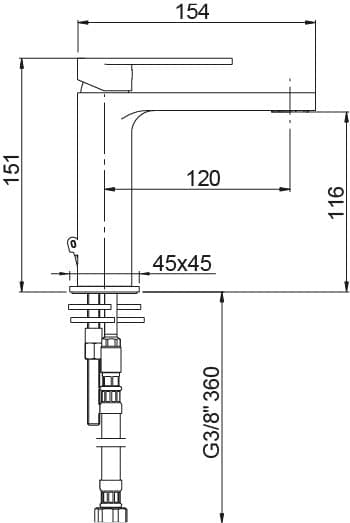 Miscelatore per lavabo nero opaco Alpha in Rubinetti per lavandini bagno Mondialshop - Parabiago, commercioVirtuoso.it