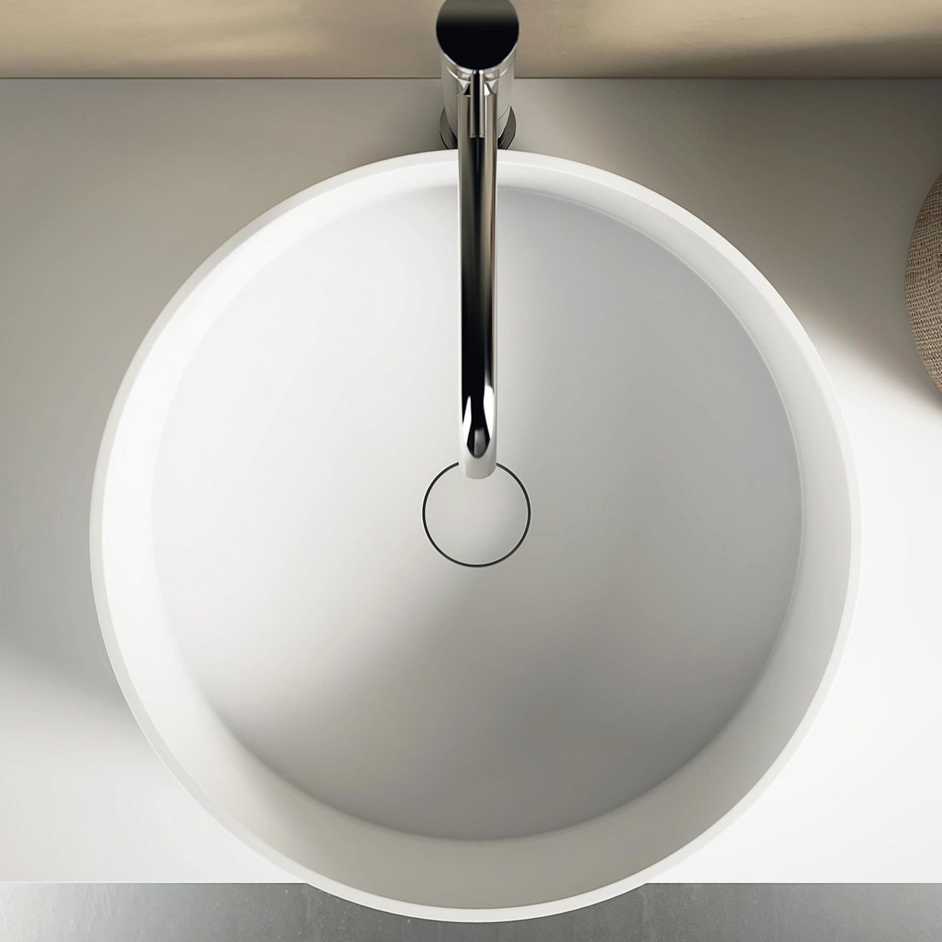 Lavabo bianco opaco tondo 38cm h10 Solid Surface BOWL in Lavabi Mondialshop - Parabiago, commercioVirtuoso.it