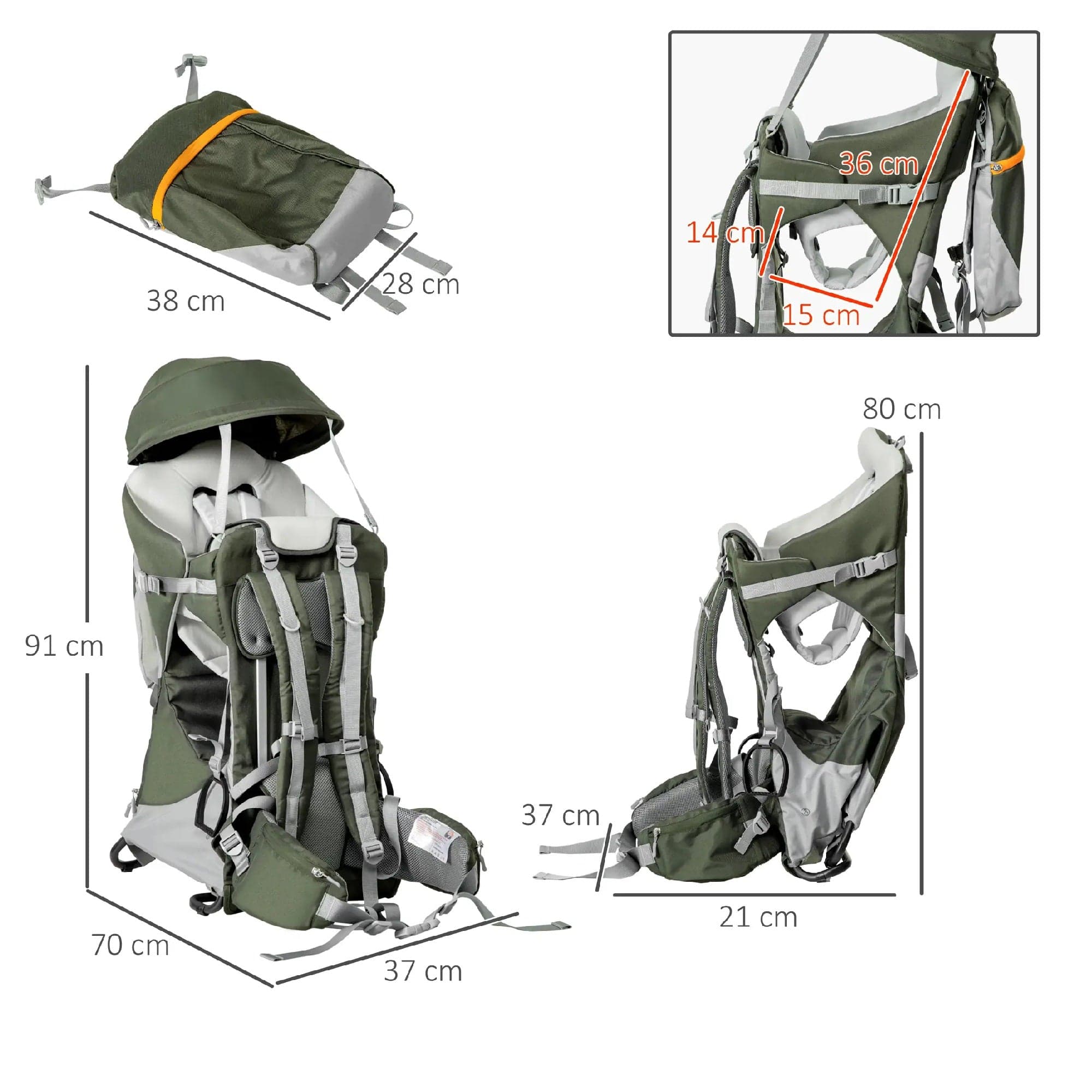 Zaino Porta Bimbo max 18 kg 6-36 Mesi Alluminio con Tettuccio Cintura e Spallacci in Marsupio a zainetto Danyx - Casoria, commercioVirtuoso.it