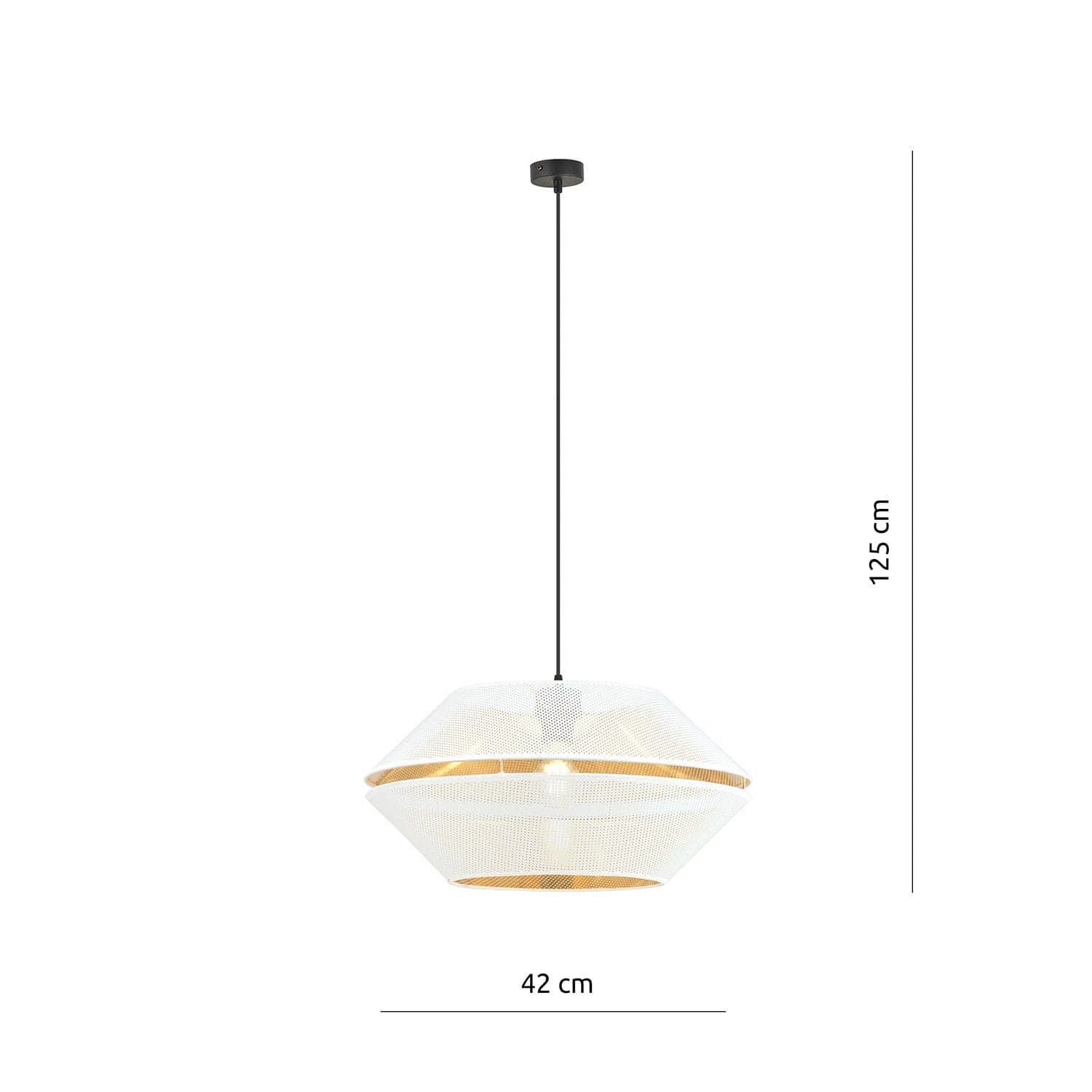Sospensione Contemporanea 1 Luce Malia In Metallo Bianco E Oro in Lampade a sospensione LuceArt - Montecorvino Pugliano, commercioVirtuoso.it