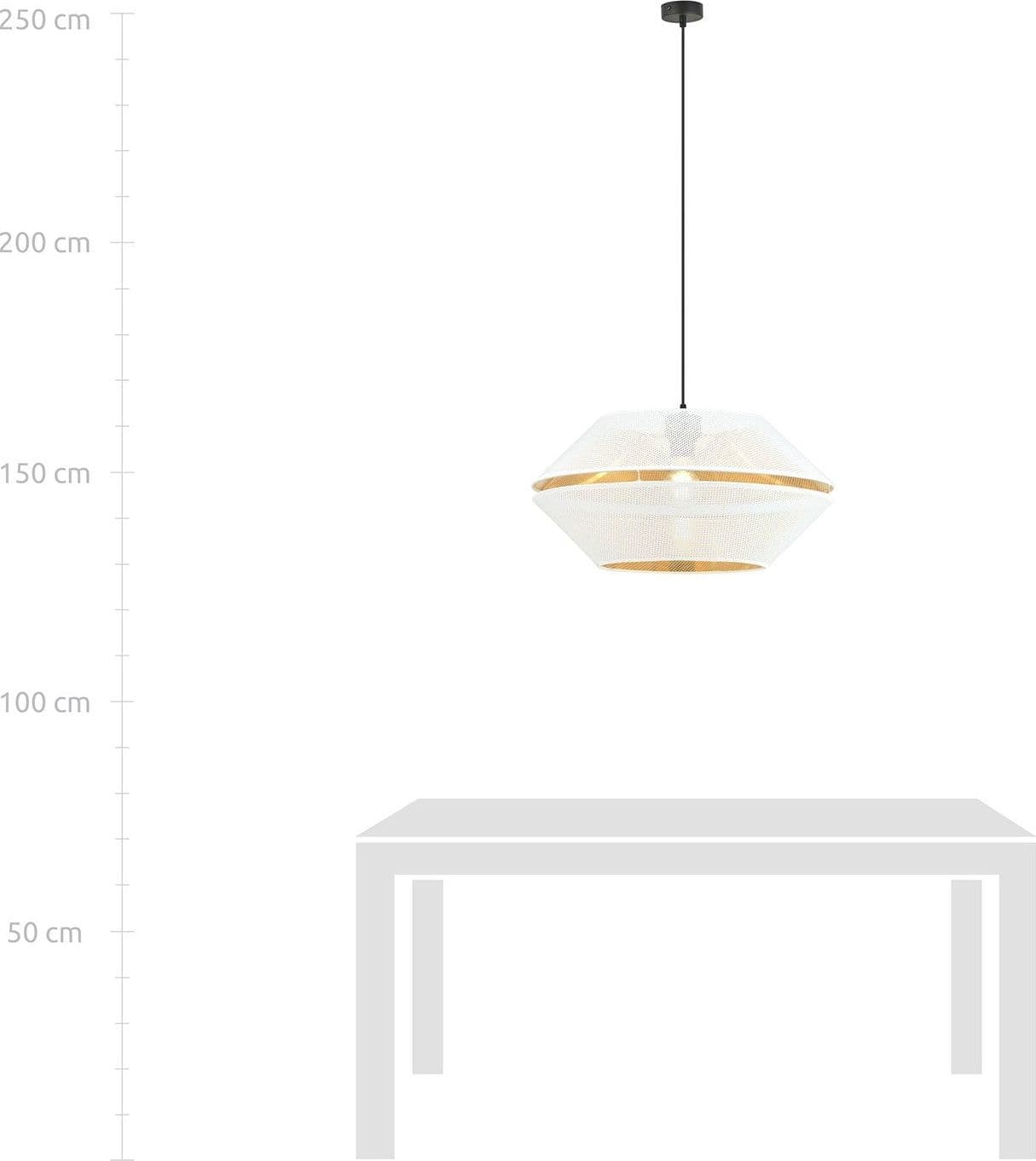 Sospensione Contemporanea 1 Luce Malia In Metallo Bianco E Oro in Lampade a sospensione LuceArt - Montecorvino Pugliano, commercioVirtuoso.it