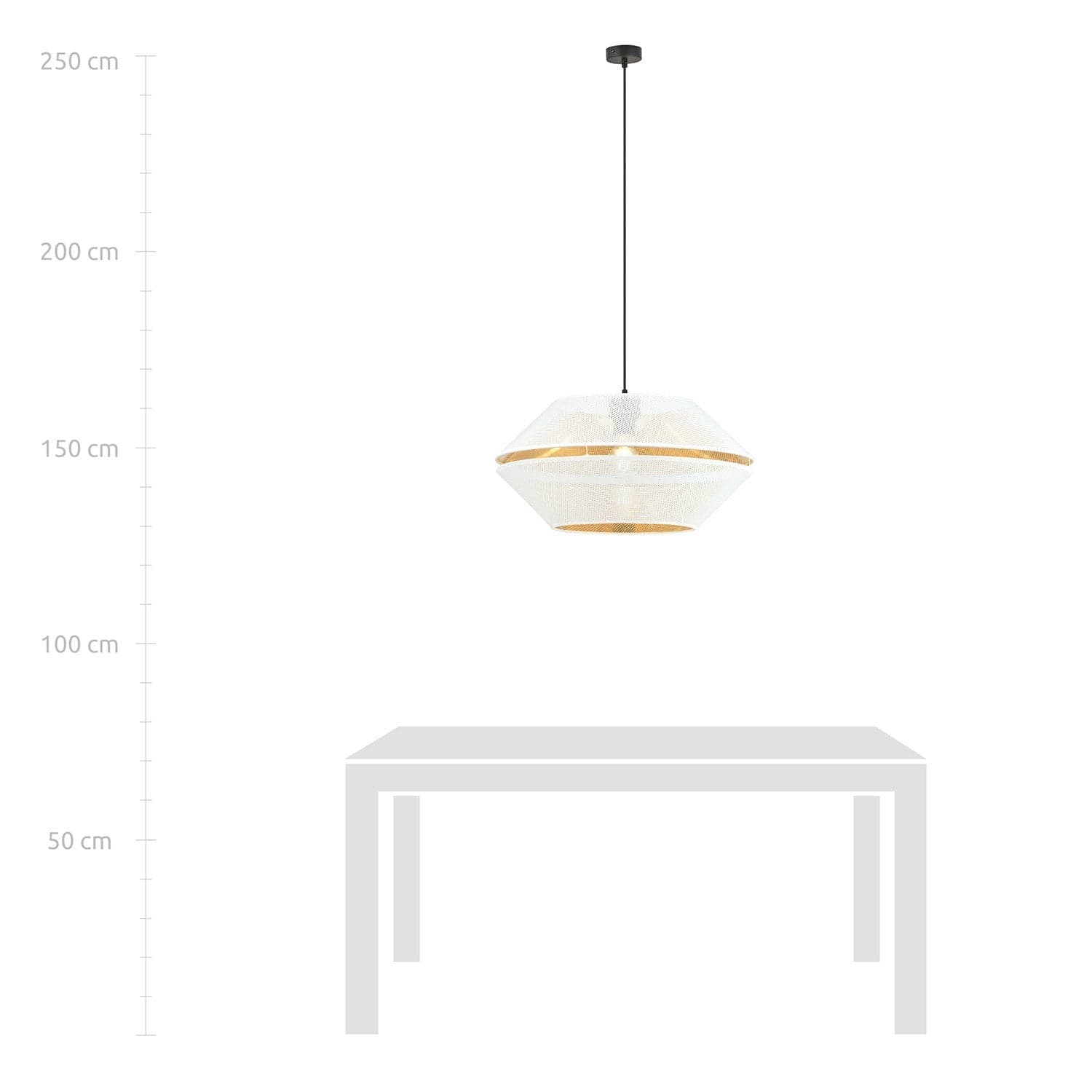 Sospensione Contemporanea 1 Luce Malia In Metallo Bianco E Oro in Lampade a sospensione LuceArt - Montecorvino Pugliano, commercioVirtuoso.it