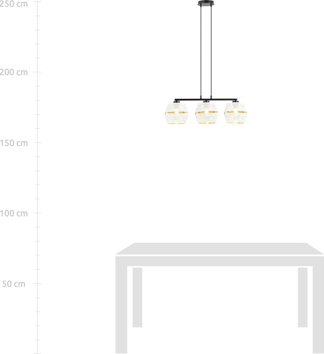 Sospensione Contemporanea 3 Luci Malia In Metallo Bianco E Oro in Lampade a sospensione LuceArt - Montecorvino Pugliano, commercioVirtuoso.it