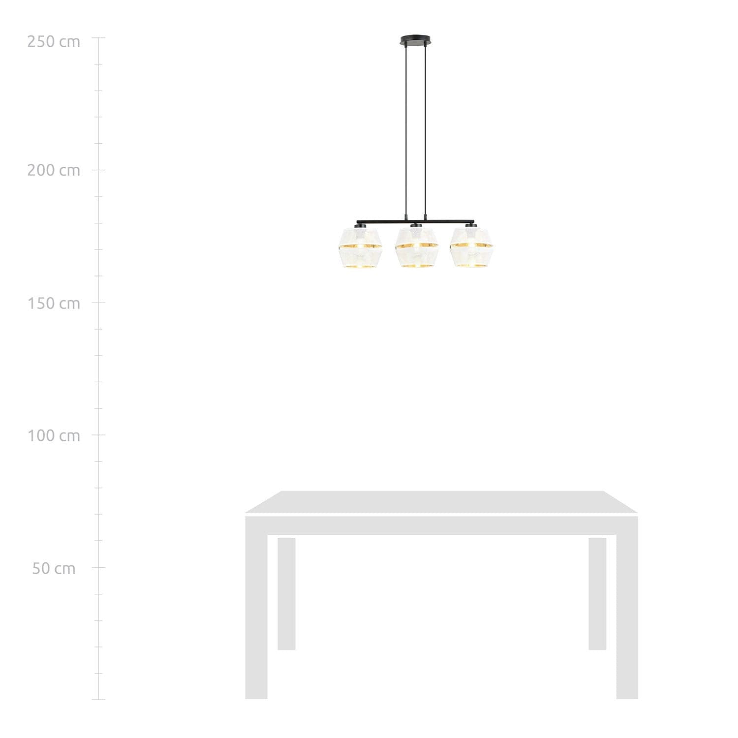 Sospensione Contemporanea 3 Luci Malia In Metallo Bianco E Oro in Lampade a sospensione LuceArt - Montecorvino Pugliano, commercioVirtuoso.it