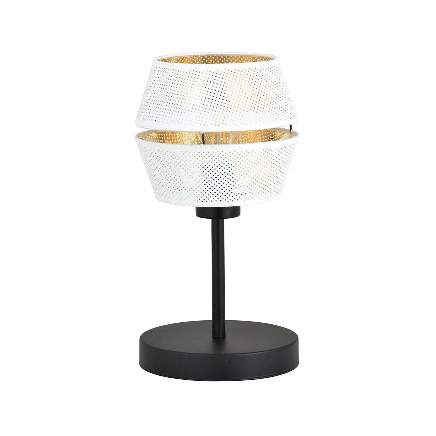 Lumetto Contemporaneo 1 Luce Malia In Metallo Bianco E Oro in Lampade da tavolo e abat-jour LuceArt - Montecorvino Pugliano, commercioVirtuoso.it