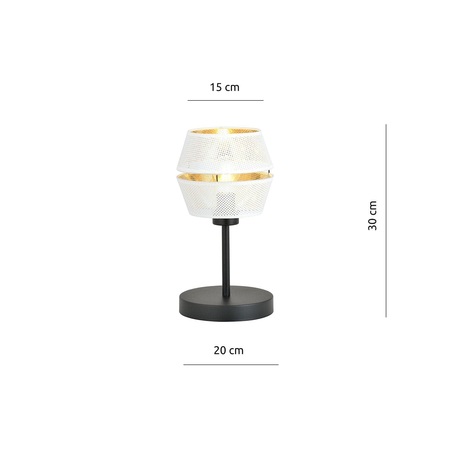 Lumetto Contemporaneo 1 Luce Malia In Metallo Bianco E Oro in Lampade da tavolo e abat-jour LuceArt - Montecorvino Pugliano, commercioVirtuoso.it