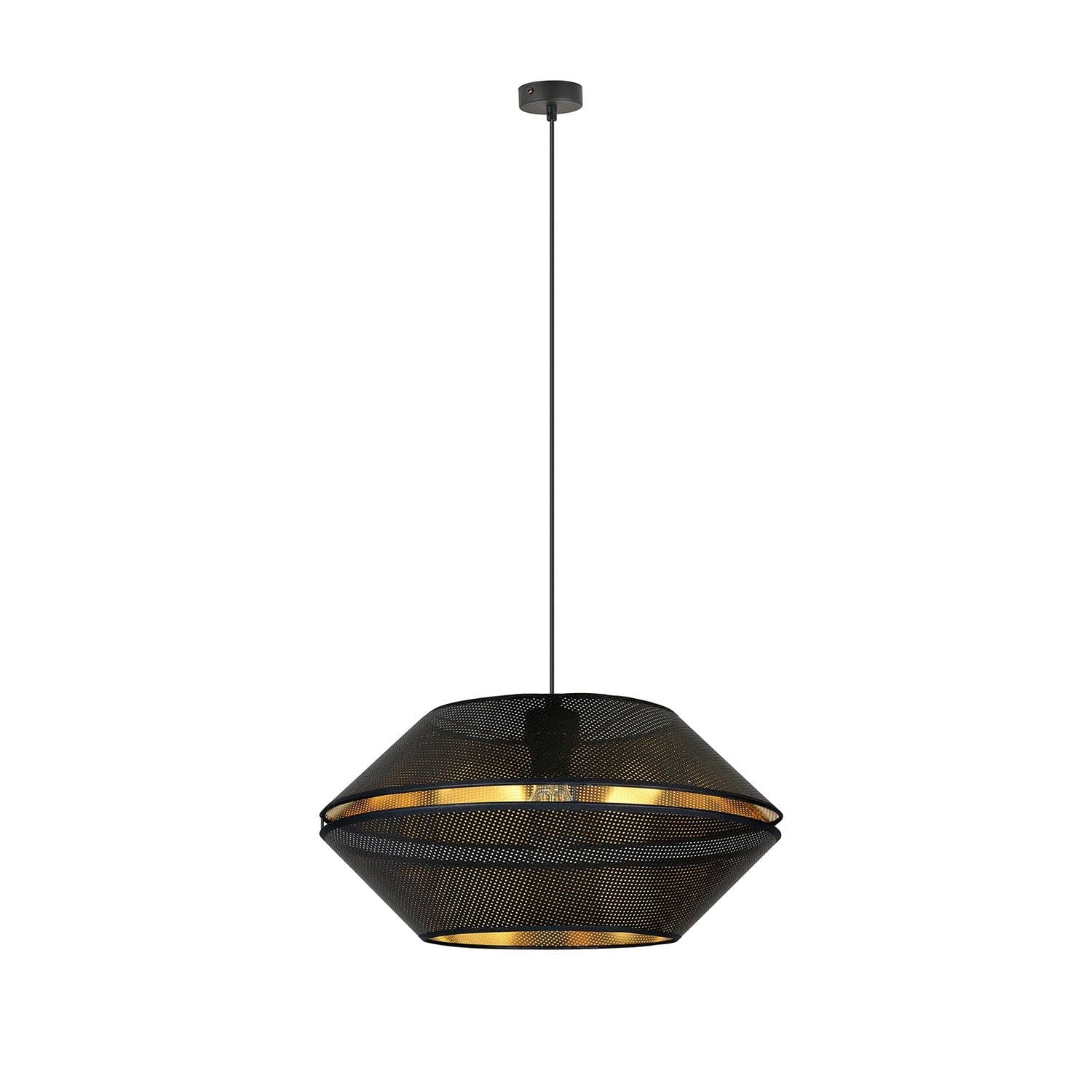 Sospensione Contemporanea 1 Luce Malia In Metallo Nero E Oro in Lampade a sospensione LuceArt - Montecorvino Pugliano, commercioVirtuoso.it