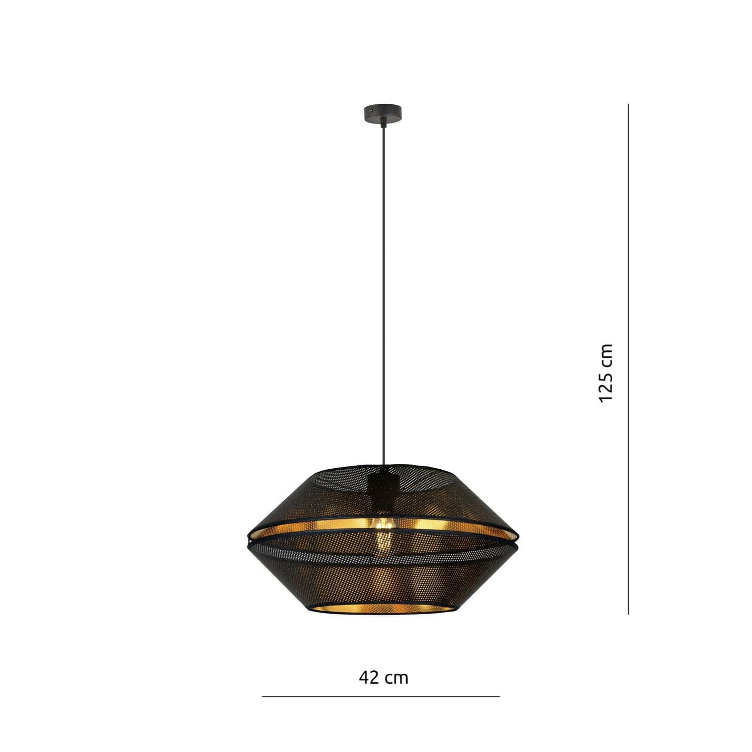 Sospensione Contemporanea 1 Luce Malia In Metallo Nero E Oro in Lampade a sospensione LuceArt - Montecorvino Pugliano, commercioVirtuoso.it