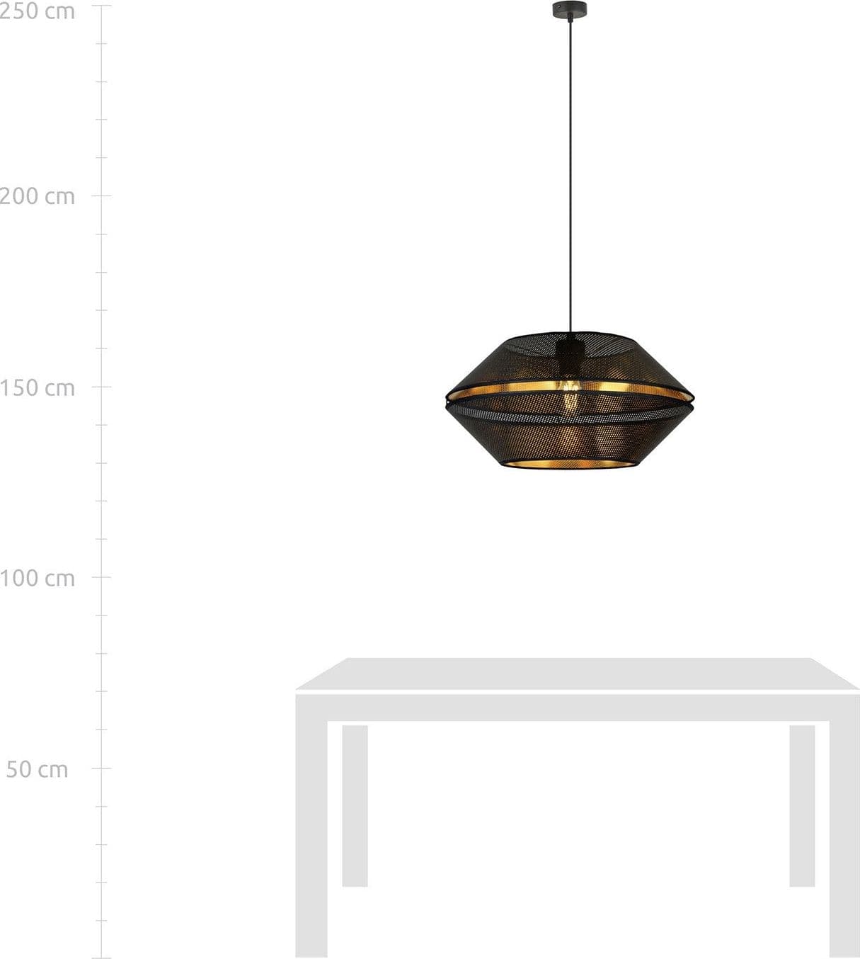 Sospensione Contemporanea 1 Luce Malia In Metallo Nero E Oro in Lampade a sospensione LuceArt - Montecorvino Pugliano, commercioVirtuoso.it