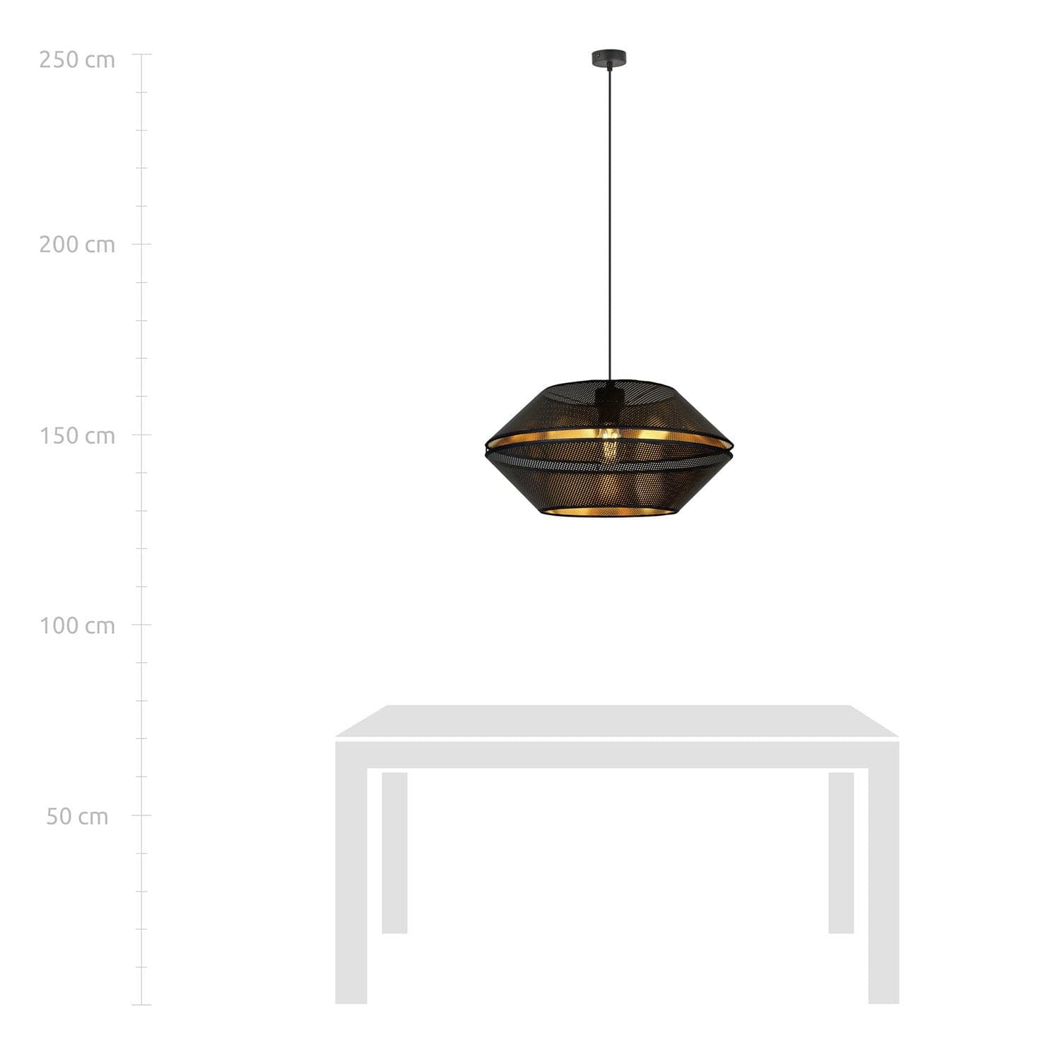 Sospensione Contemporanea 1 Luce Malia In Metallo Nero E Oro in Lampade a sospensione LuceArt - Montecorvino Pugliano, commercioVirtuoso.it
