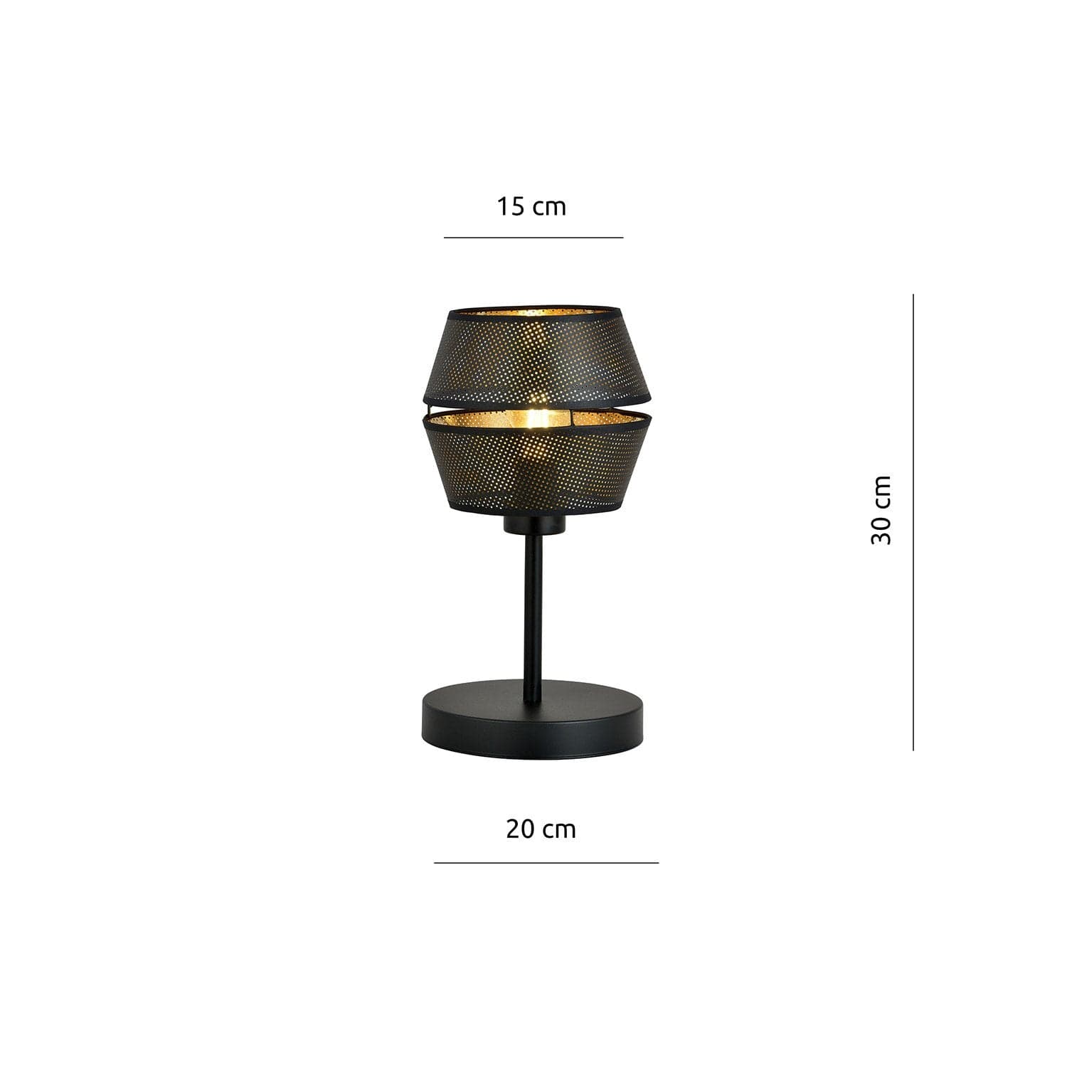 Lumetto Contemporaneo 1 Luce Malia In Metallo Nero E Oro in Lampade da tavolo e abat-jour LuceArt - Montecorvino Pugliano, commercioVirtuoso.it